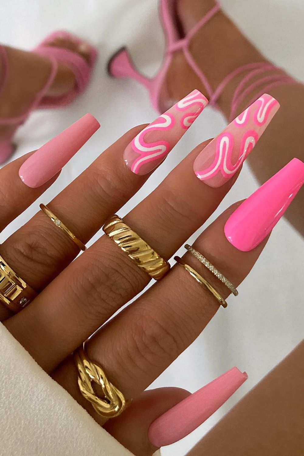 Playful Pink Waves