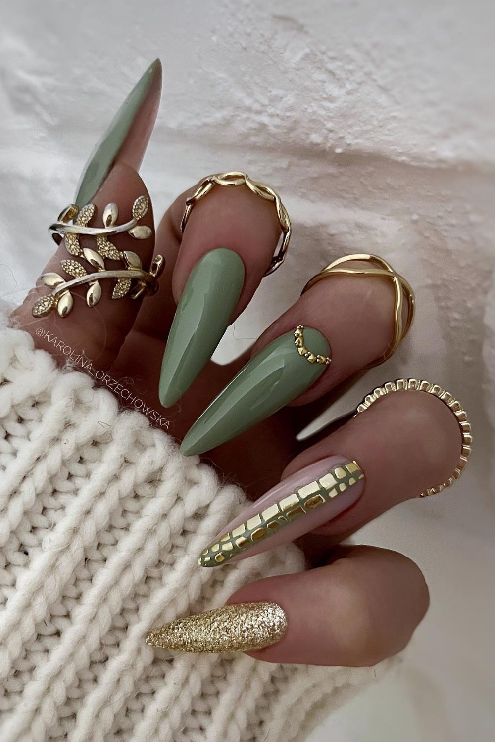 Sage and Gold Glam