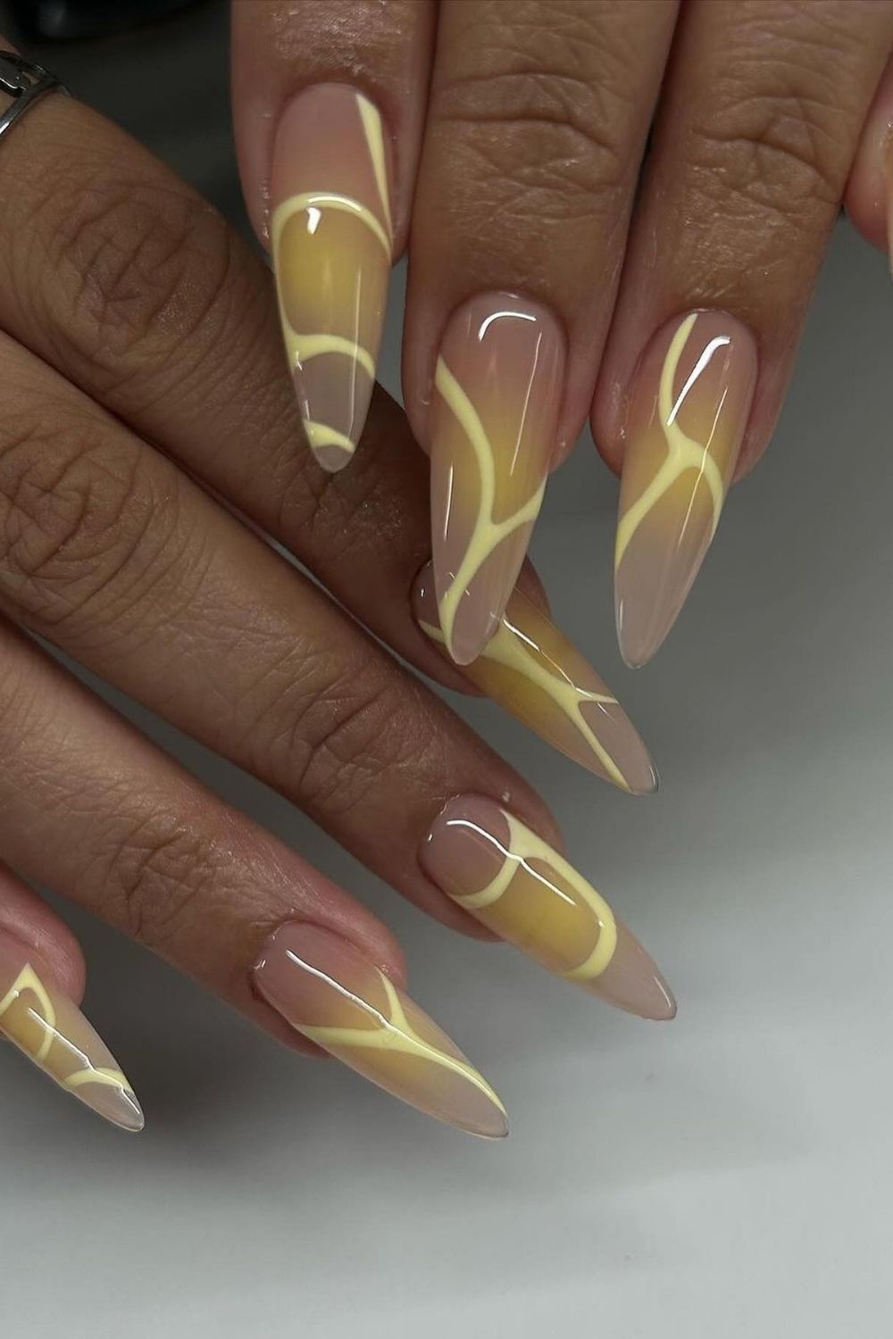 Yellow Geometric Waves