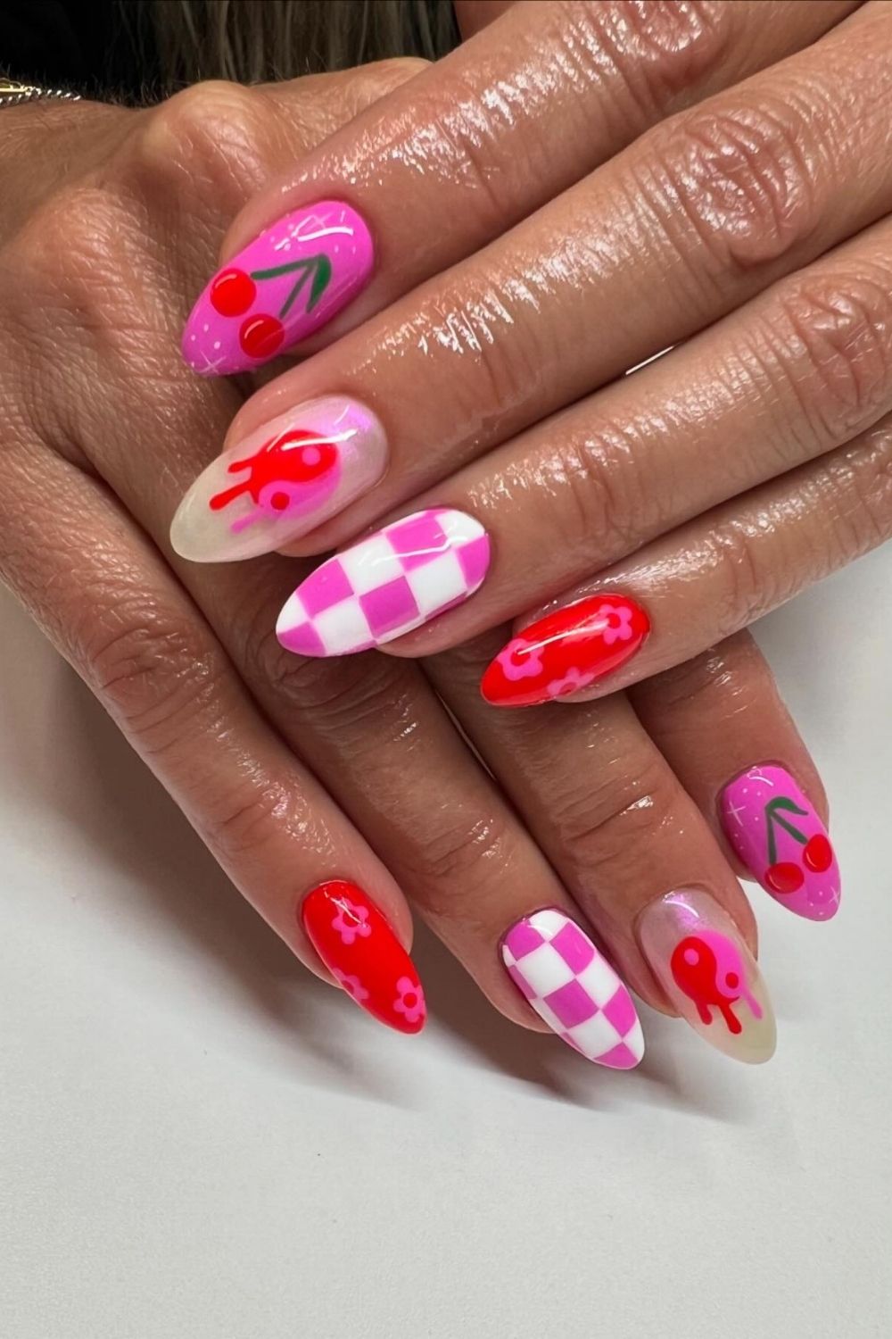 Summer Cherry Nails