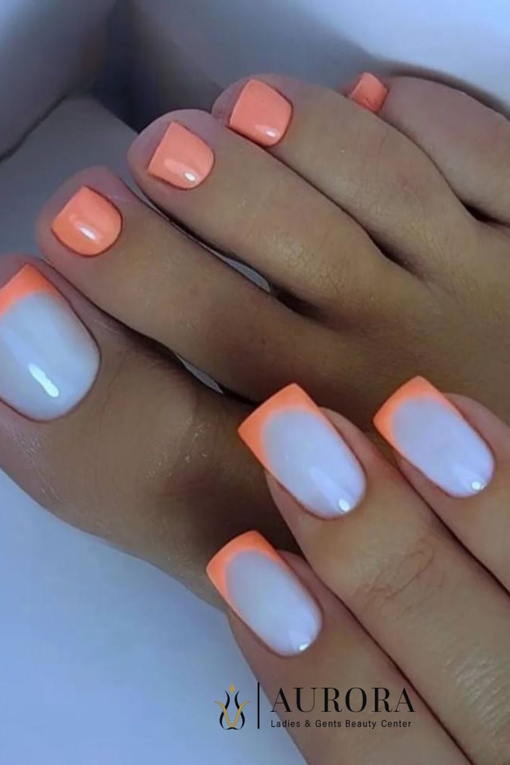 Coral French Menicure