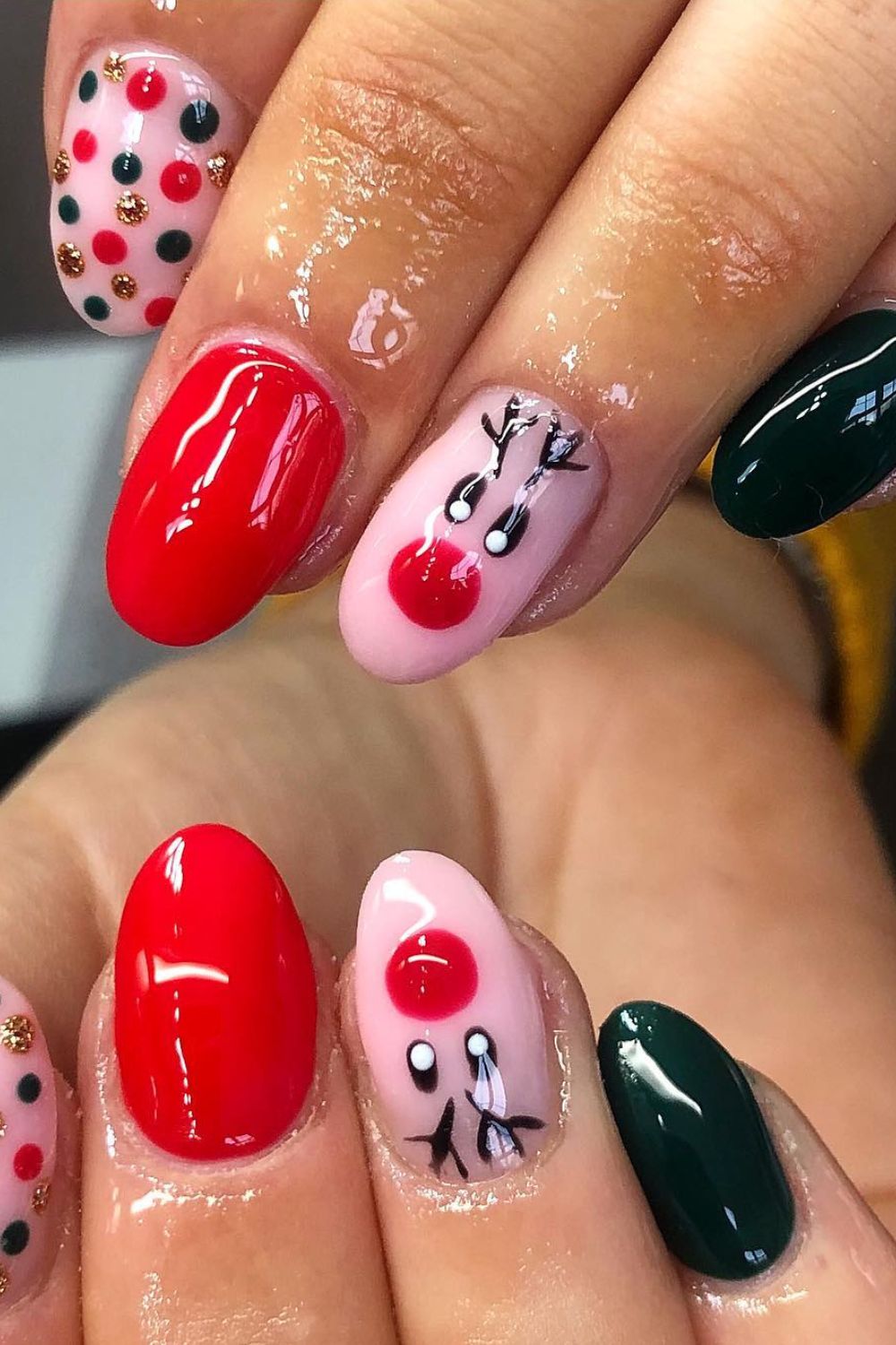 Red and Green Polka Dots