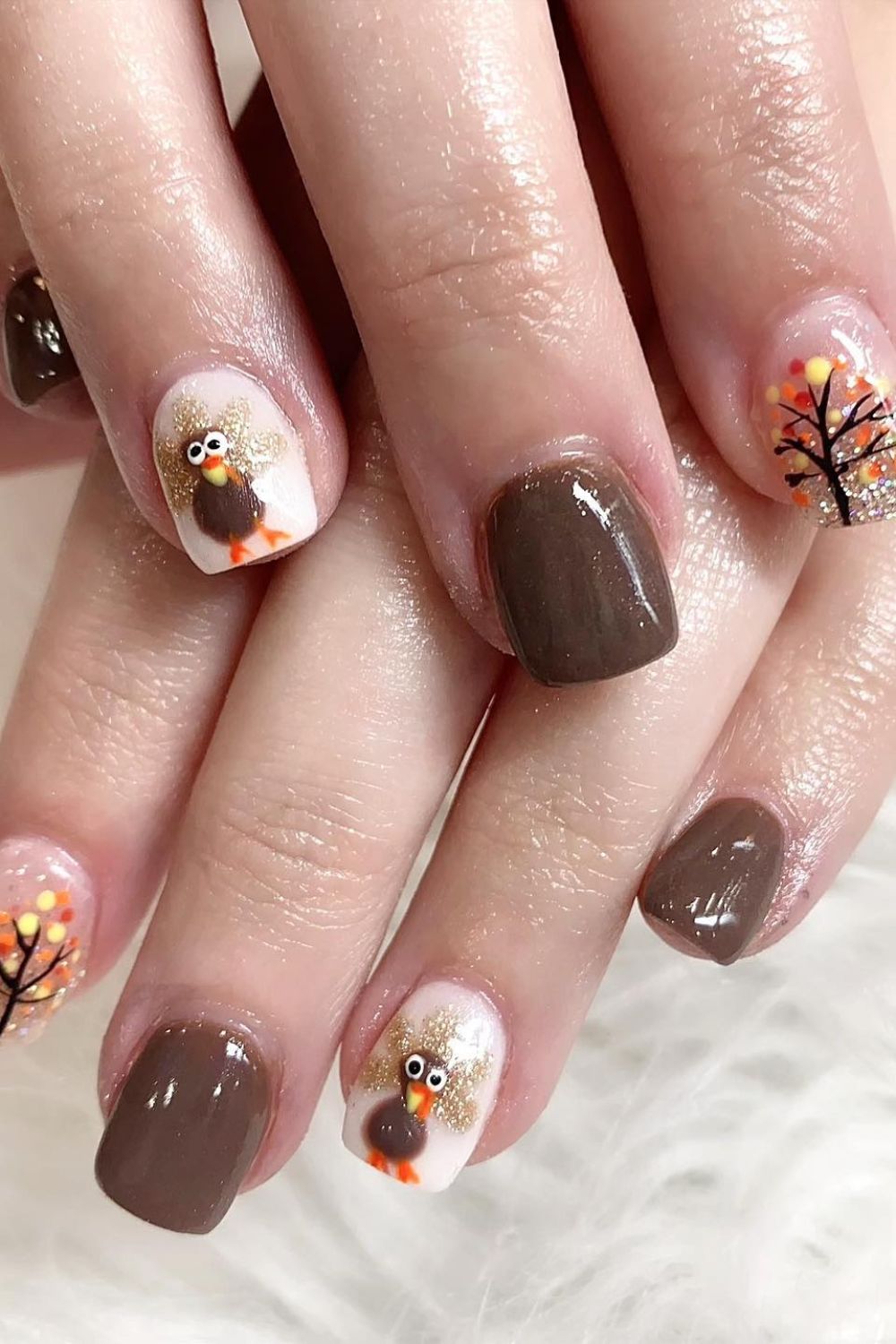 Turkey and Fall Tree Nails