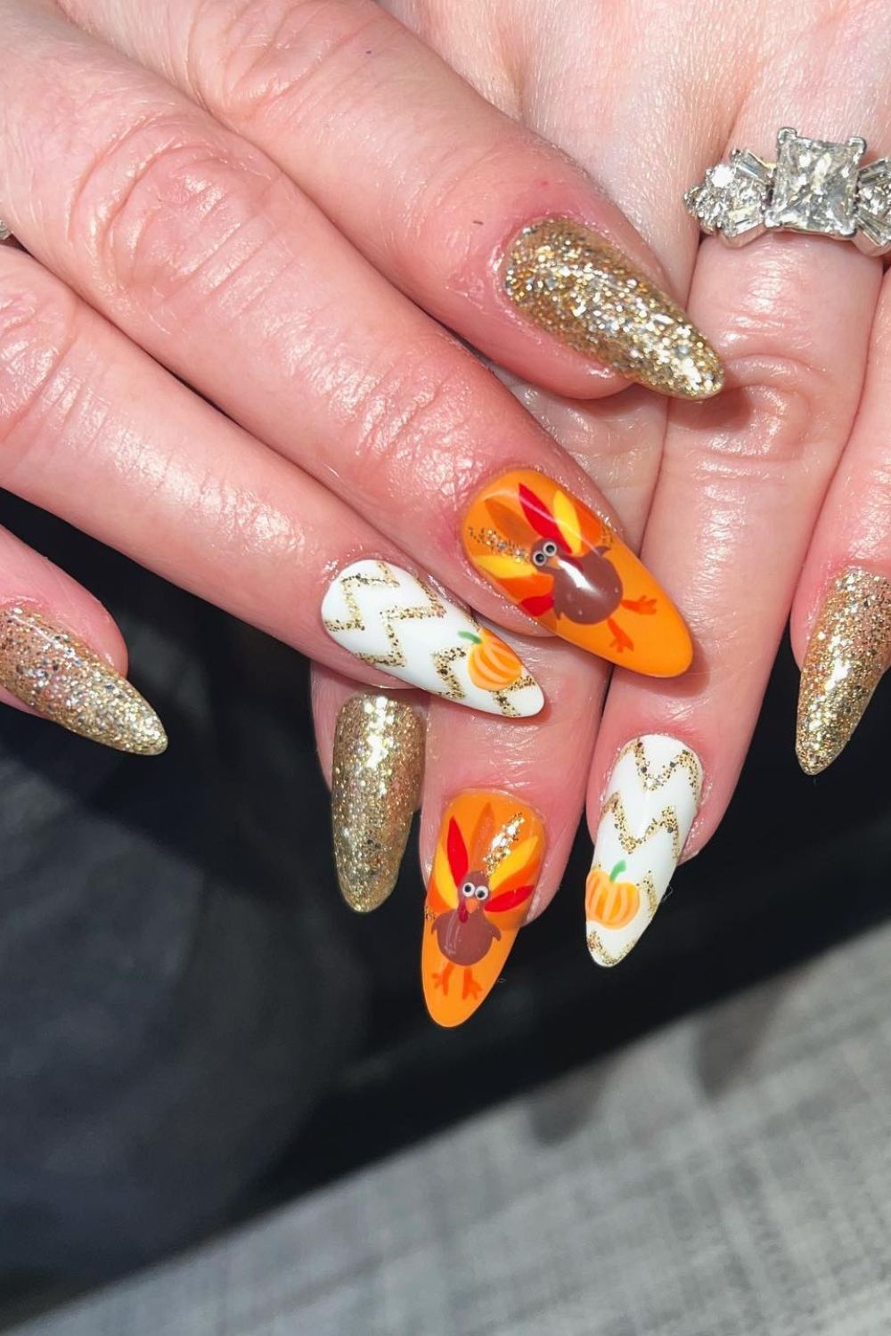 Golden Glitter and Pumpkin Accents