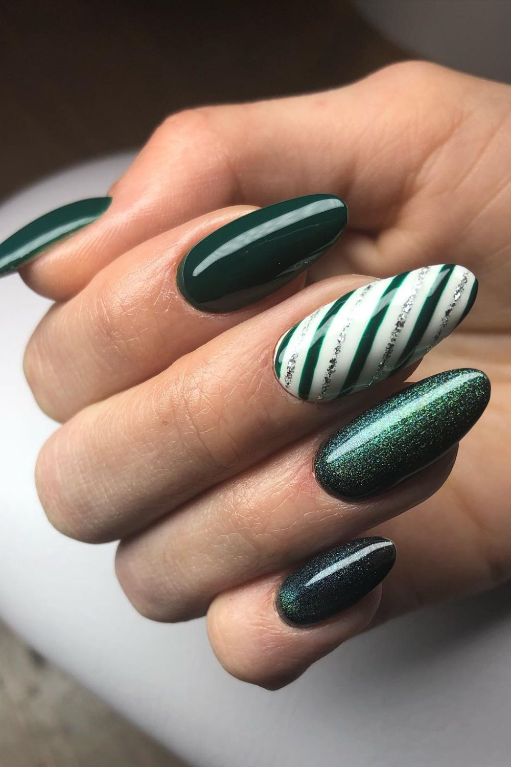 Green Candy Cane Stripes