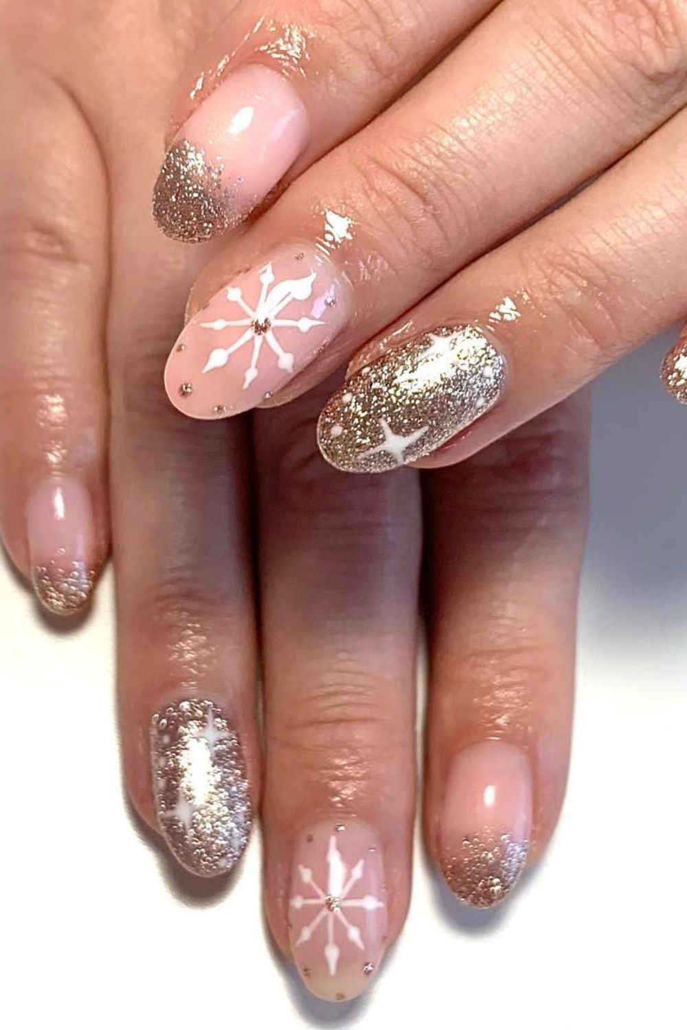 Glittery Gold Snowflakes