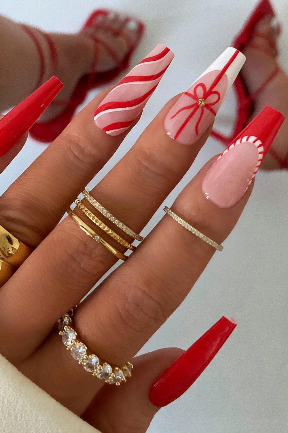 Red Ribbon and Swirls