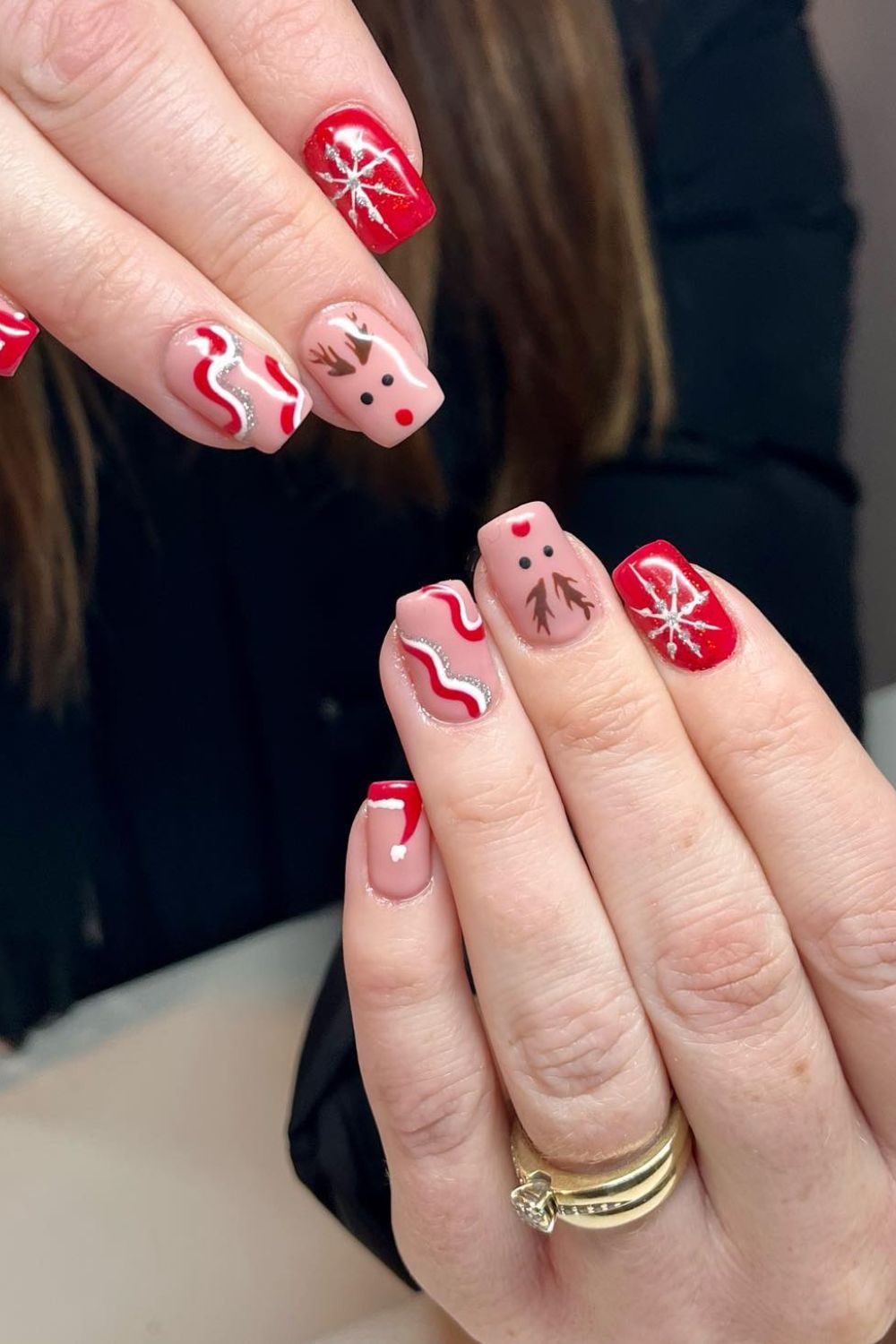 Cute Reindeer and Snowflakes