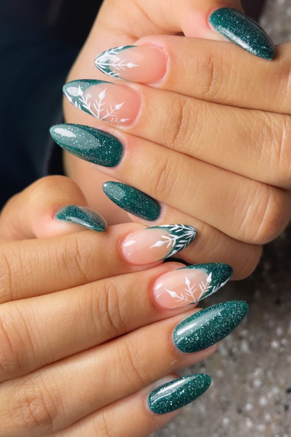 Glittered Snowflake Tips