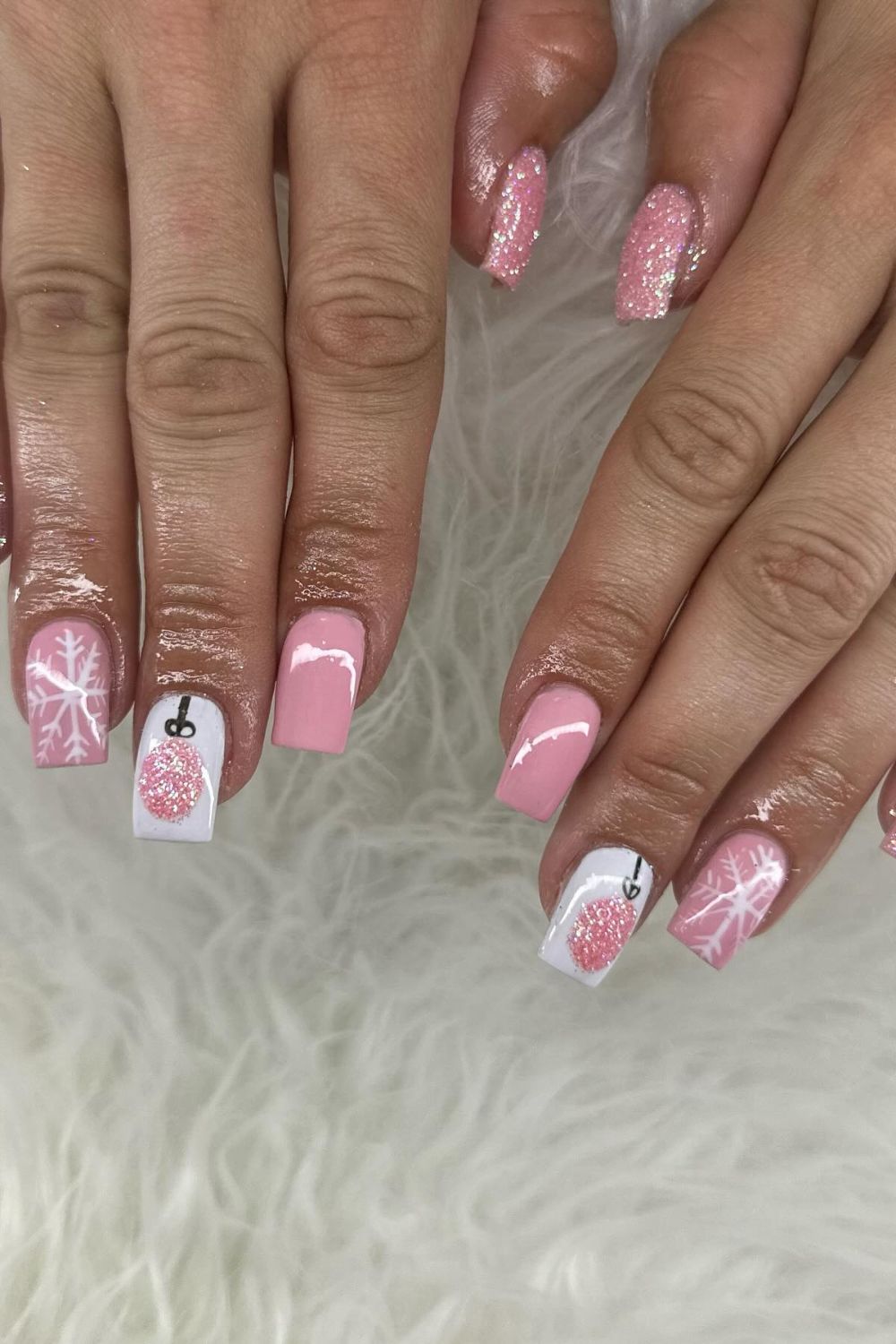 Pink Glitter Ornaments