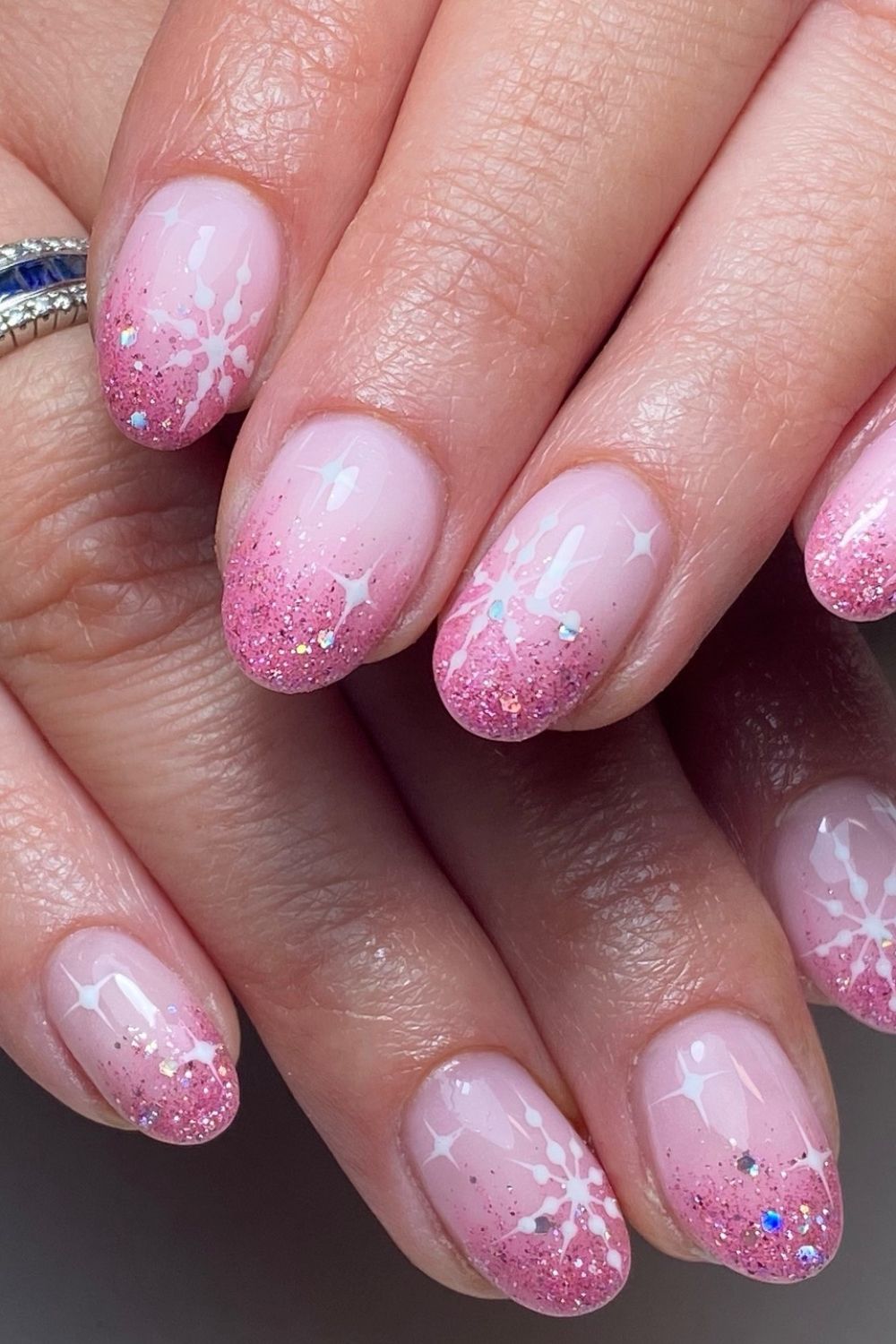 Glitter Pink French Tips