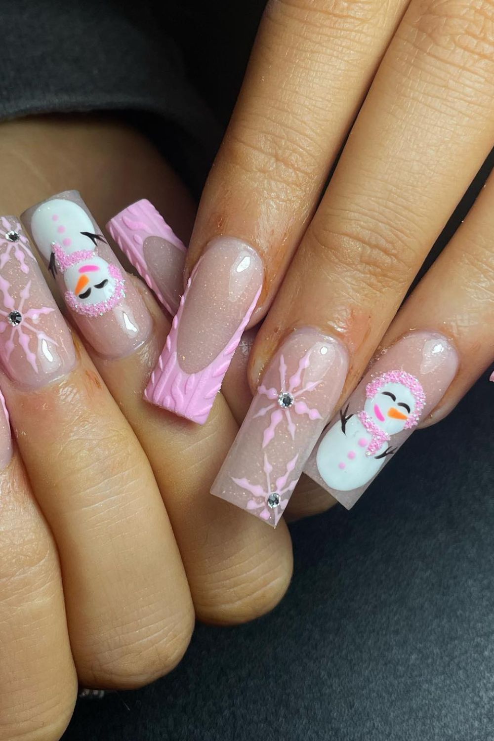Cozy Pink Snowman