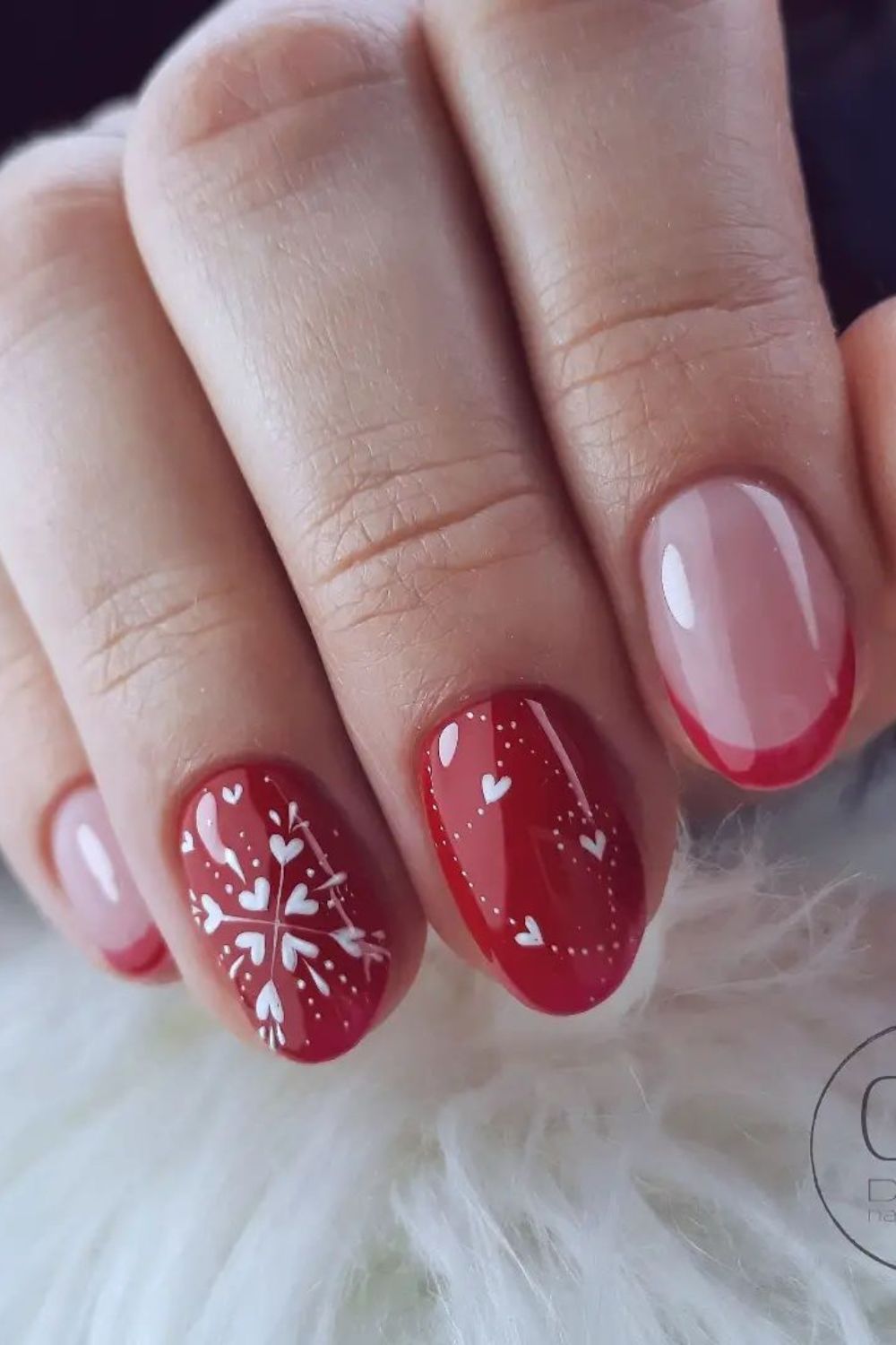 Red Hearts and Snowflakes