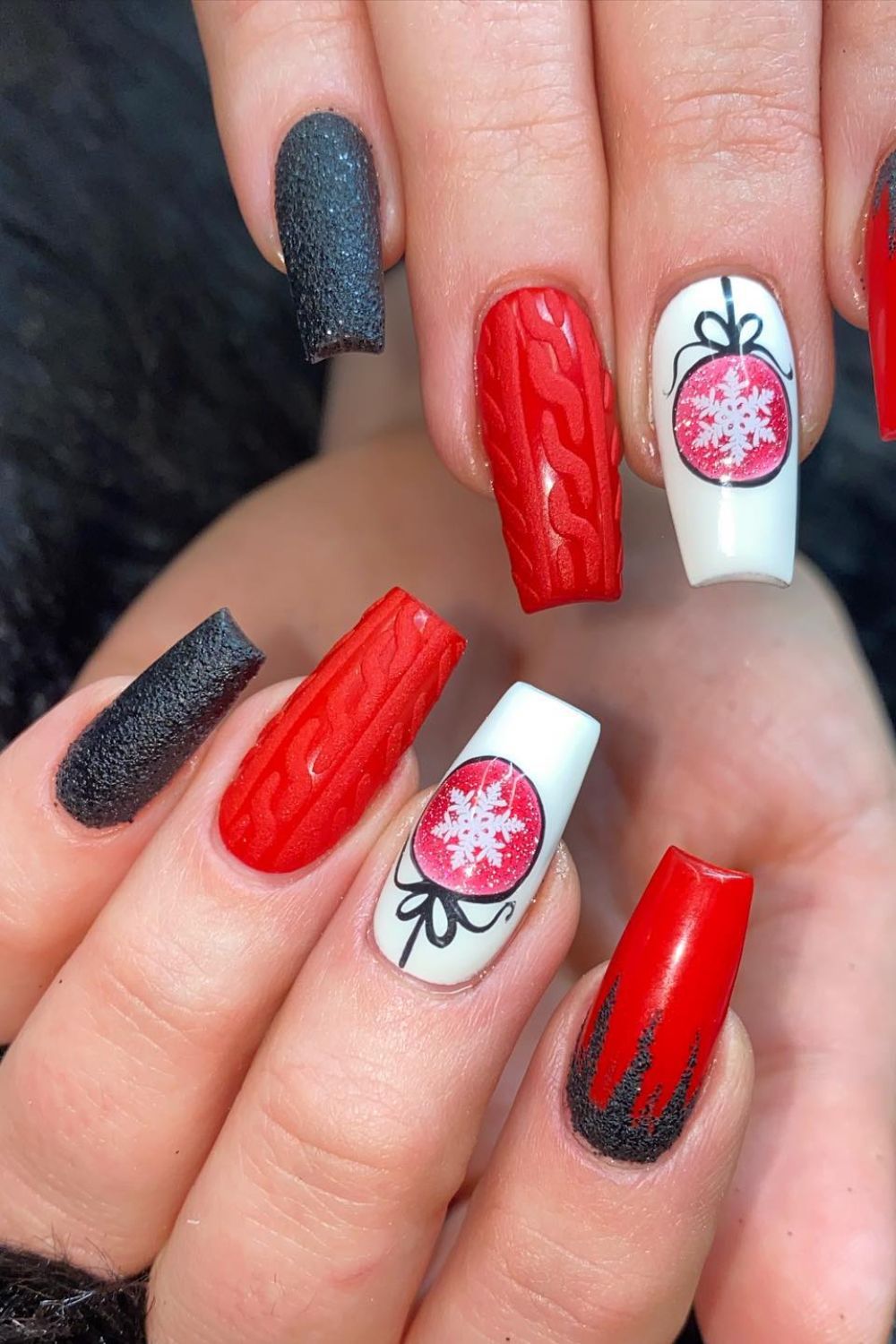 Cozy Sweater and Ornament Nails