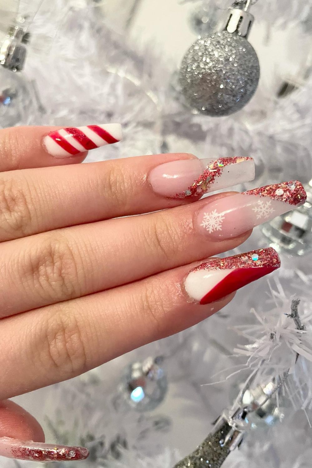 Matte Red and Snowflakes