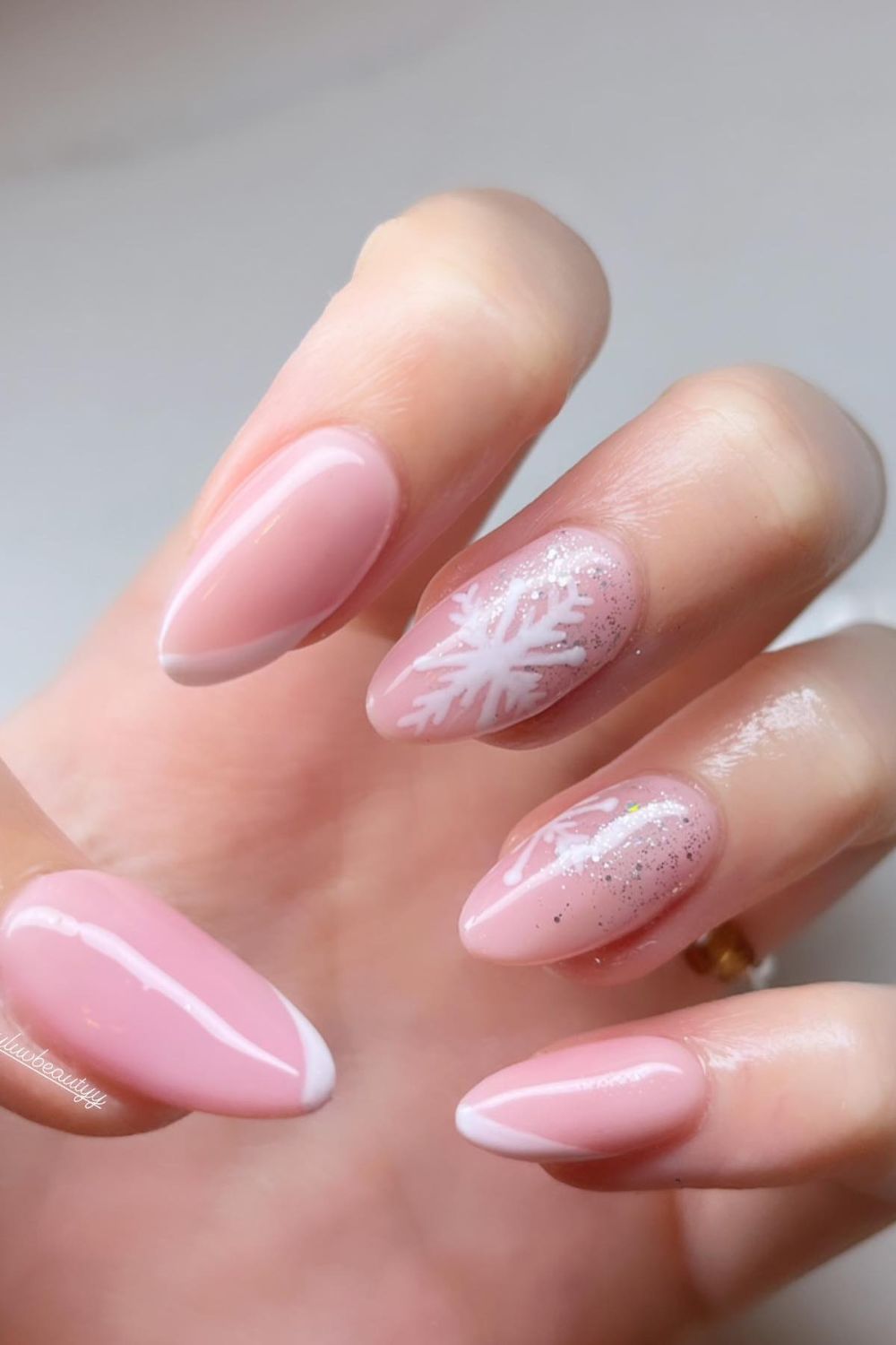 Frosted Pink Snowflakes