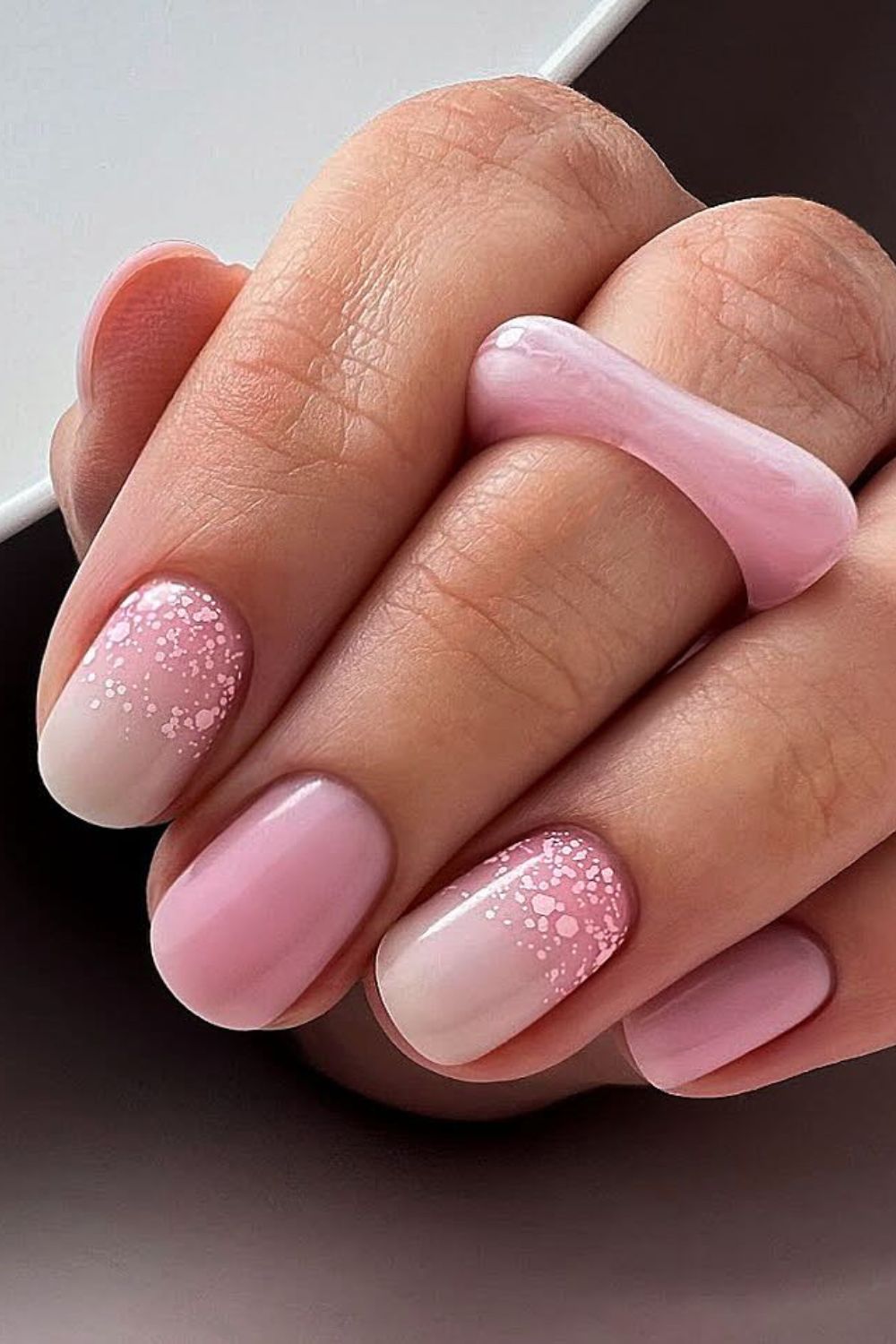 Soft Pink Ombre Glitter