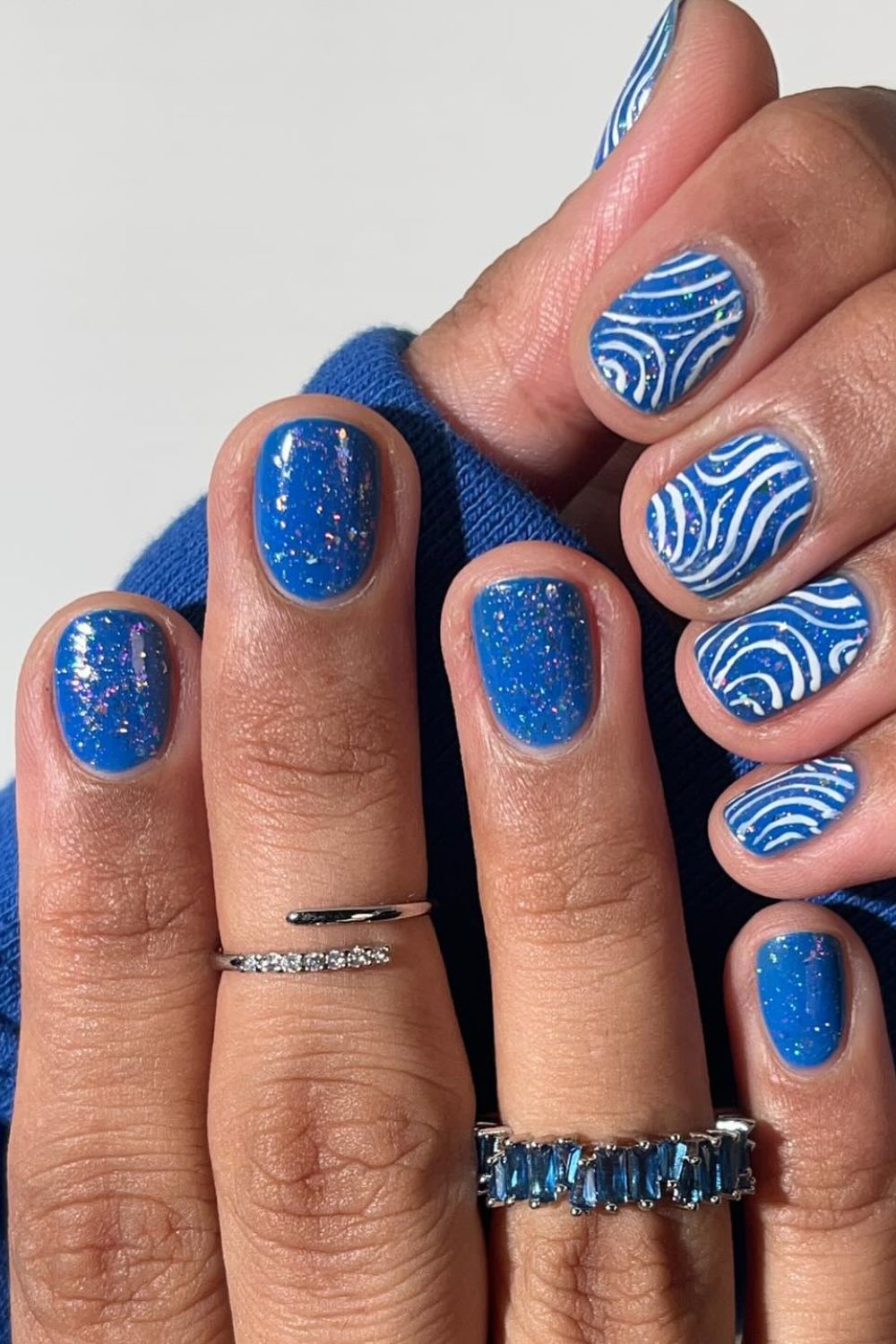 Glittery Blue Waves