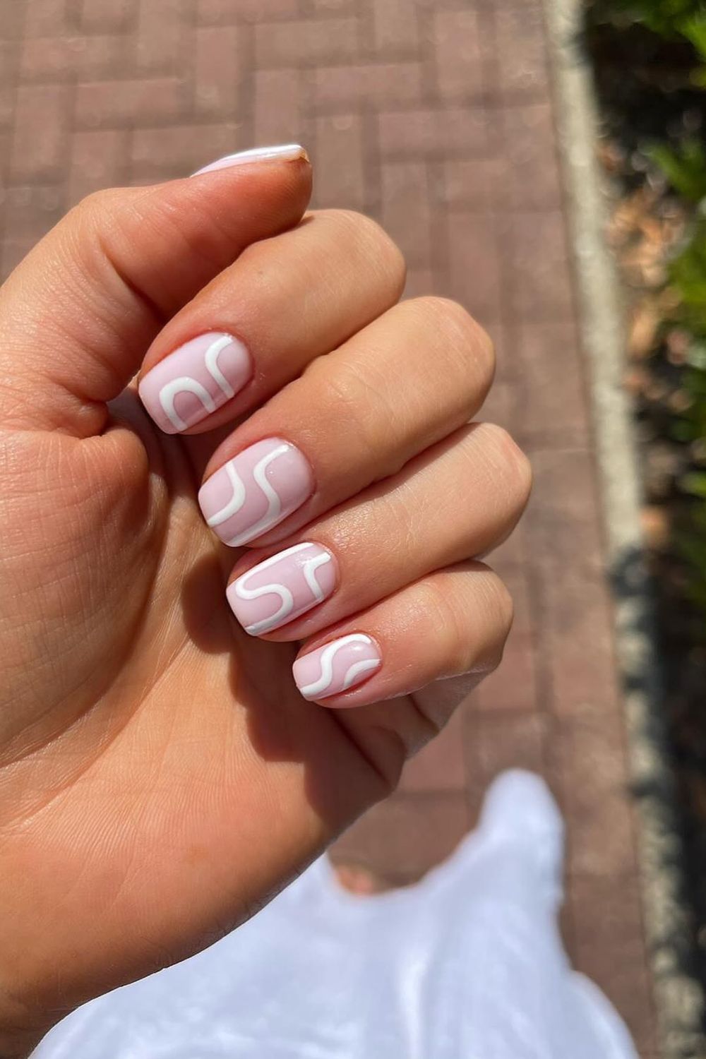 Pink and White Swirl