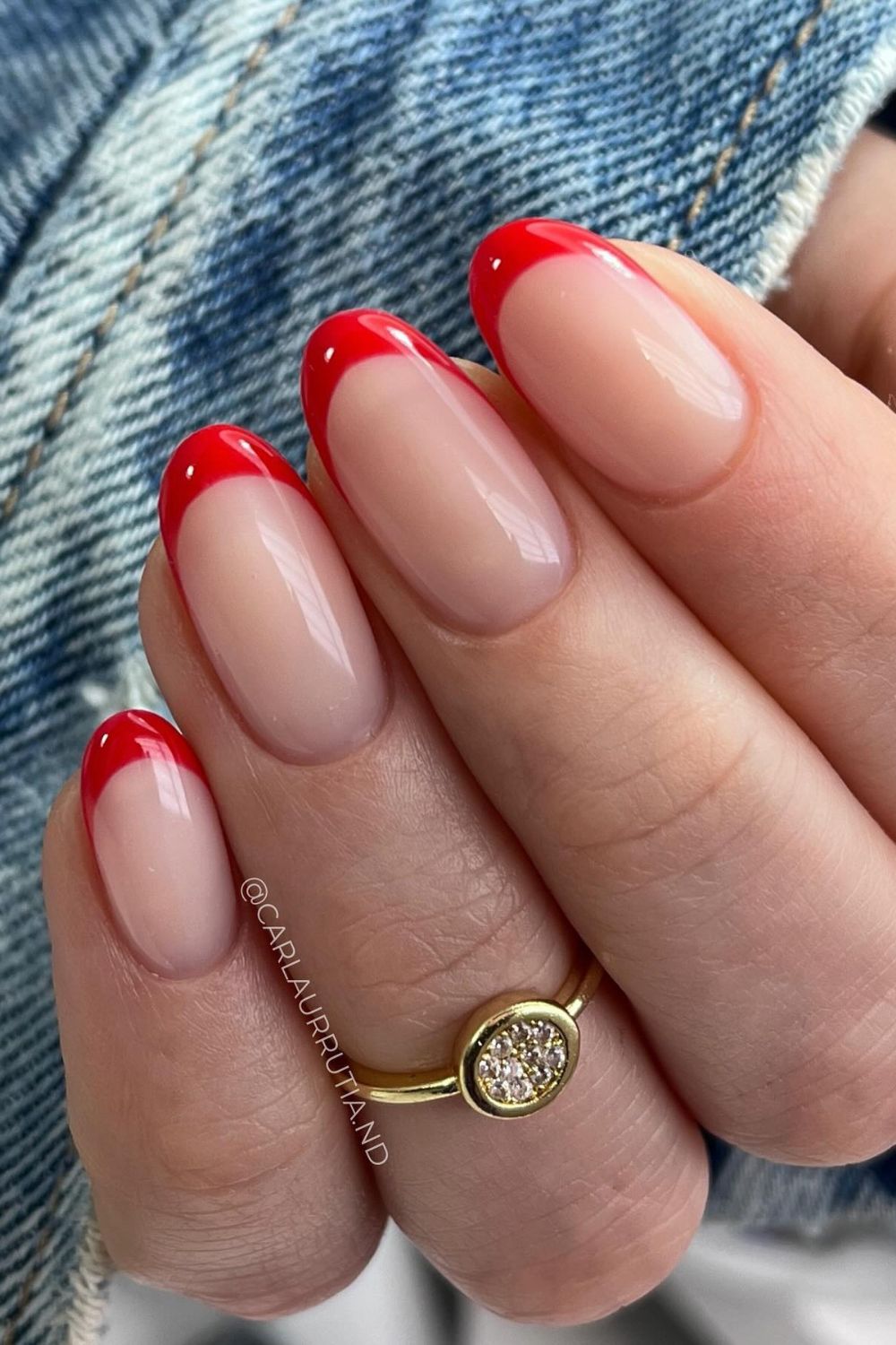 Red French Tip Nails