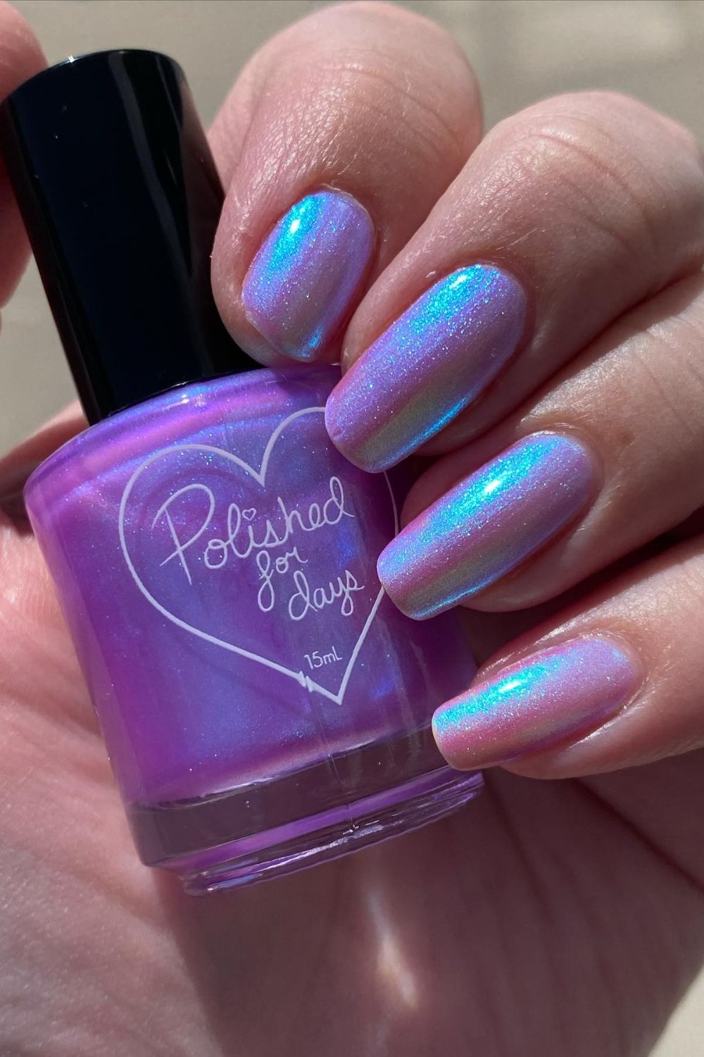 Iridescent Lavender Chrome Nails