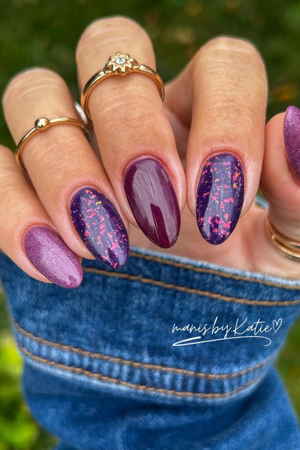 Mixed Textures Purple Manicure
