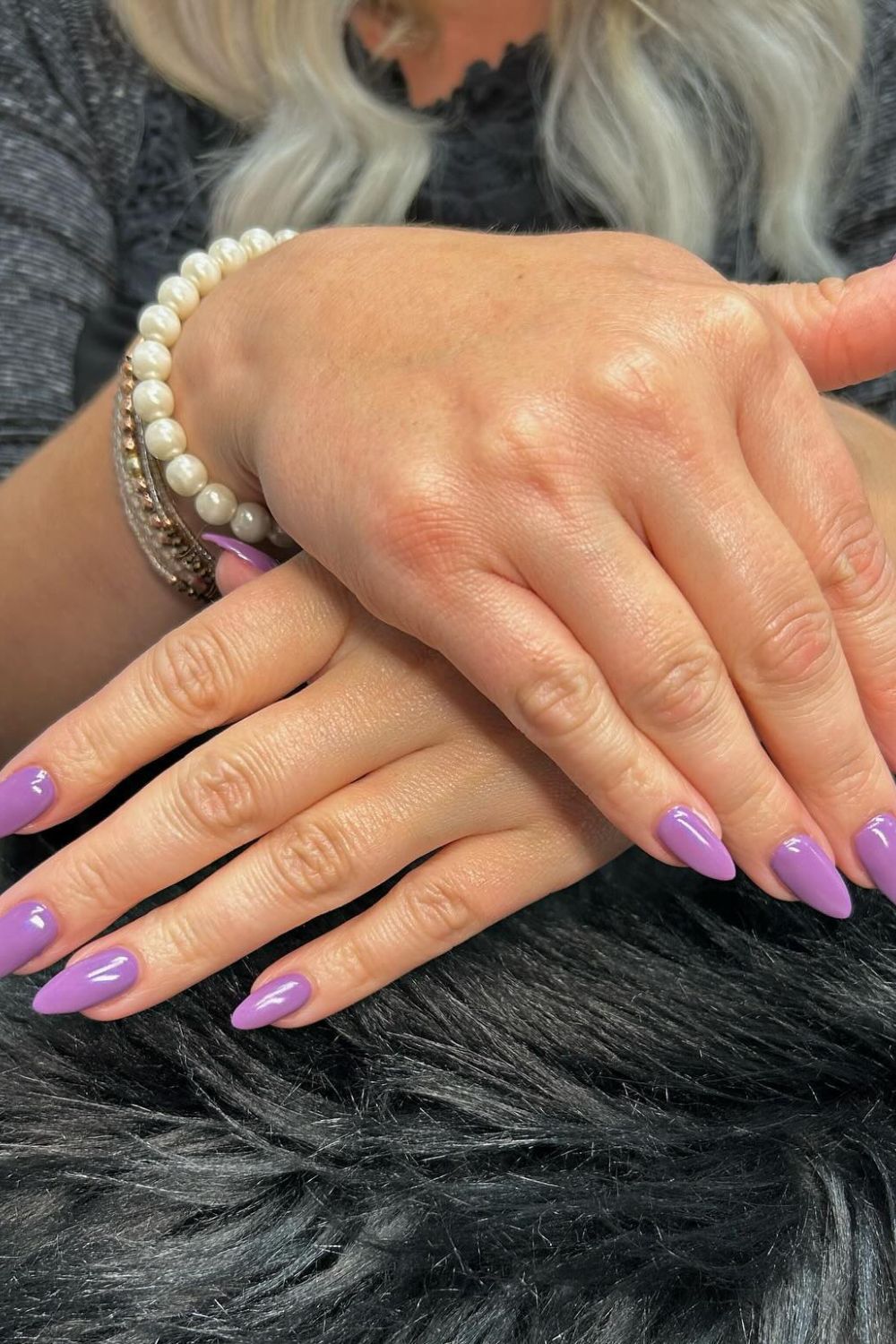 Glossy Pastel Purple Nails