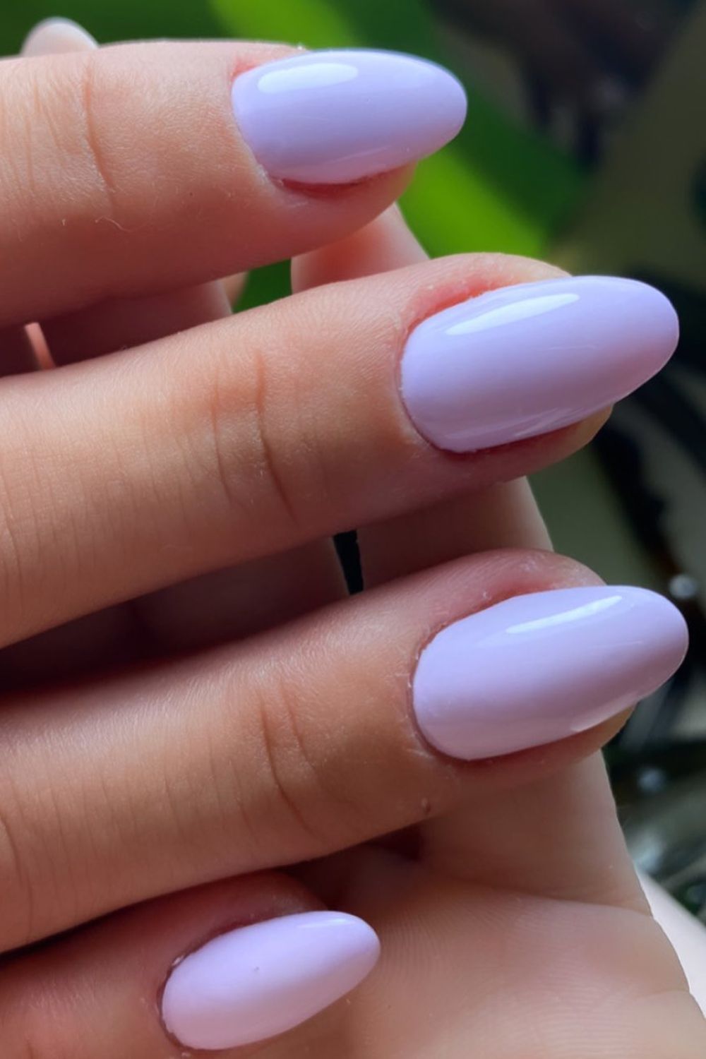 Milky Lavender Almond Nails