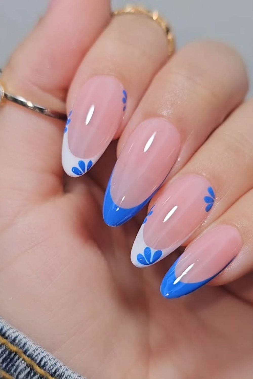 Blue And White French Tips