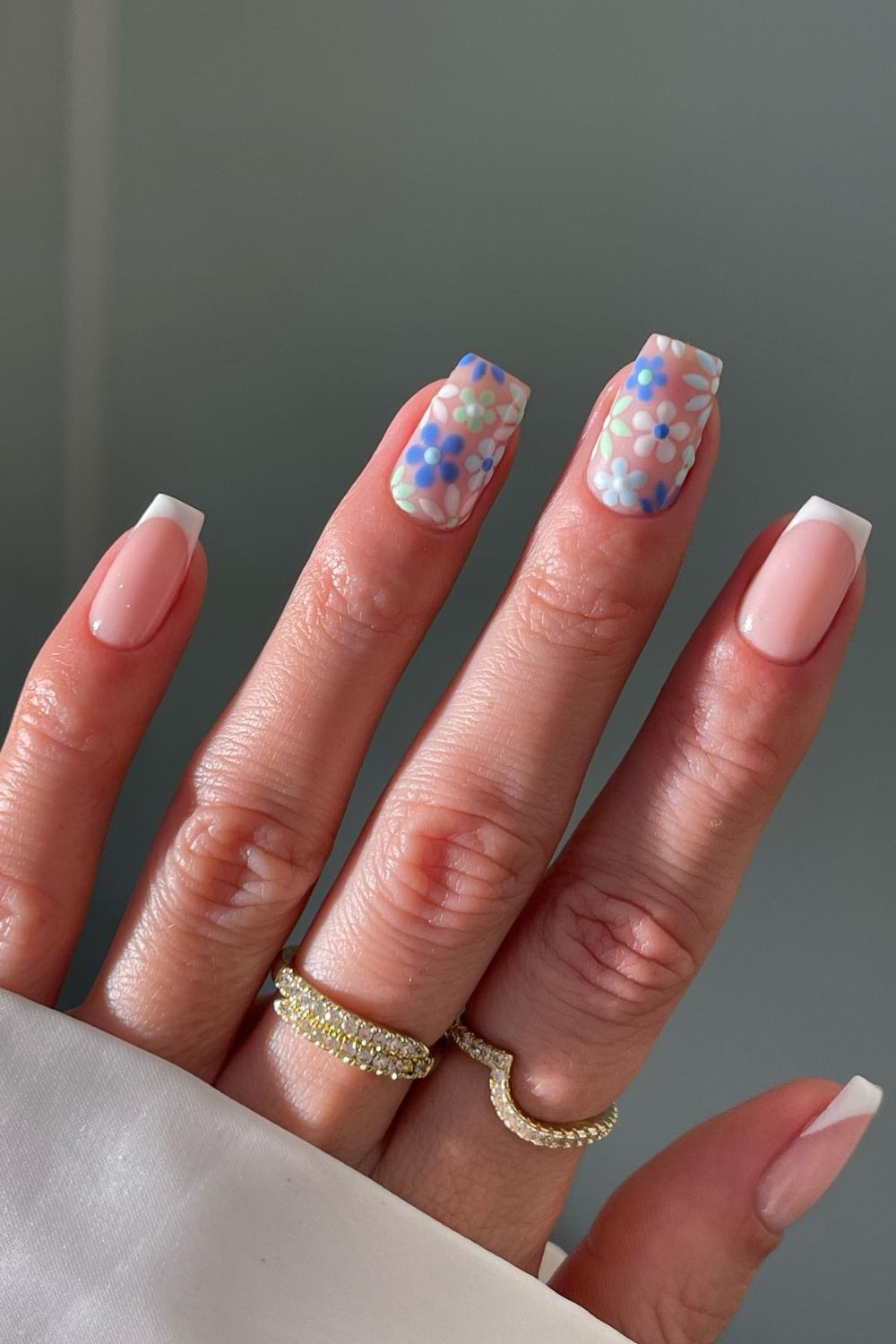 Square French And Floral Mix