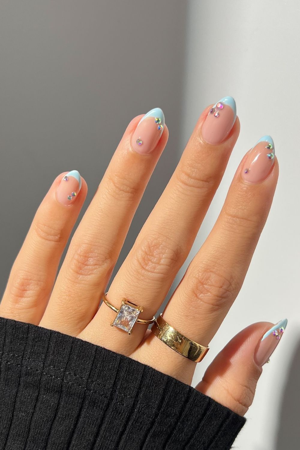 Sky Blue French Tips