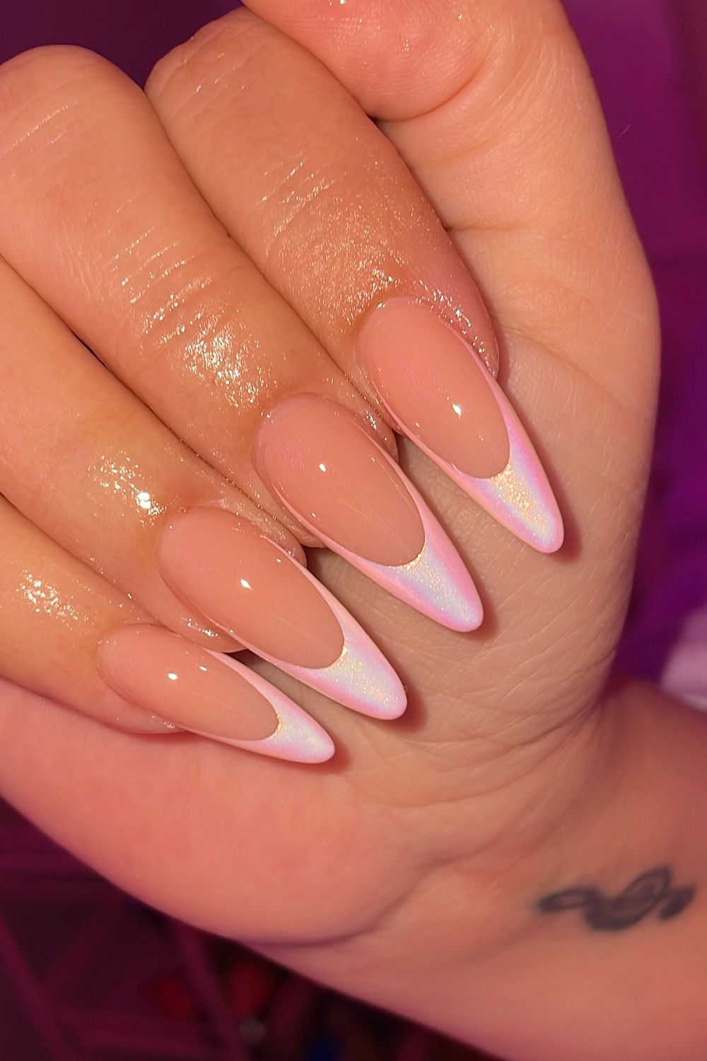 Classic Pink And White Ombre Tips