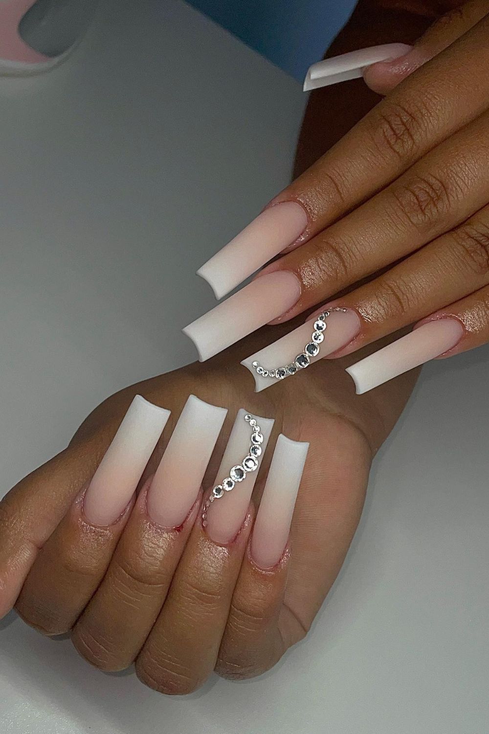 Matte Ombre With Rhinestones
