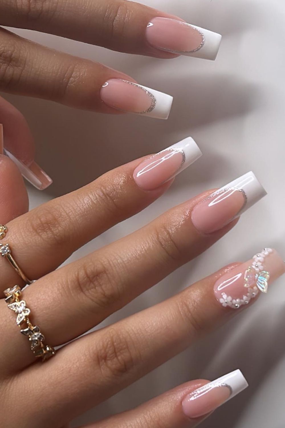 Classic French With Crystal Outlines