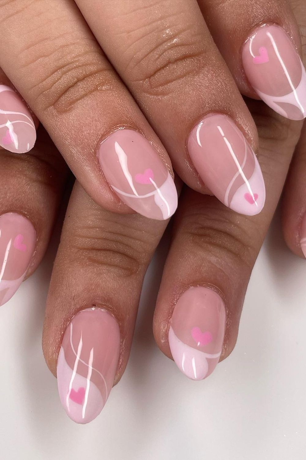 Romantic Heart French Tips