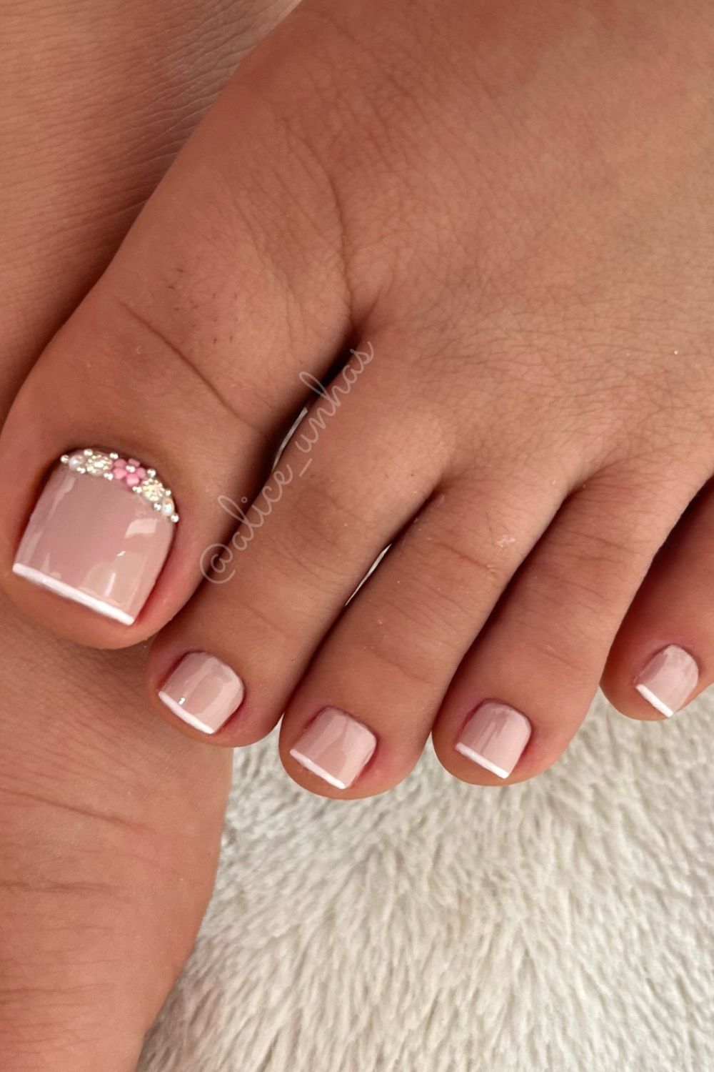 Crystal-Embellished French Tips