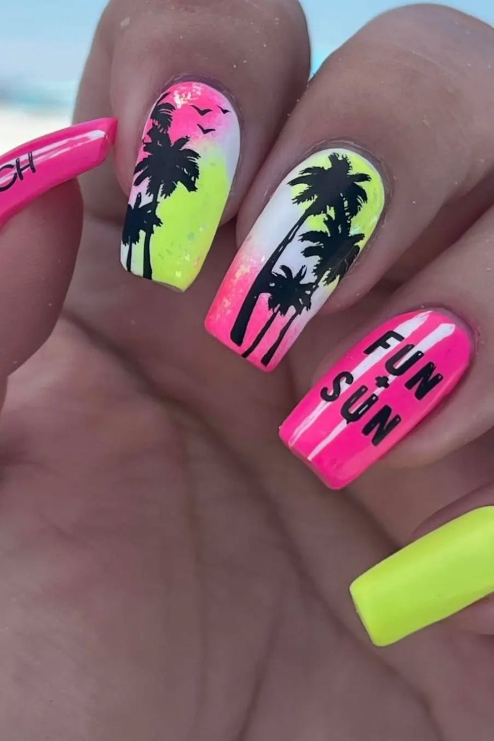 Neon Palm Sunset