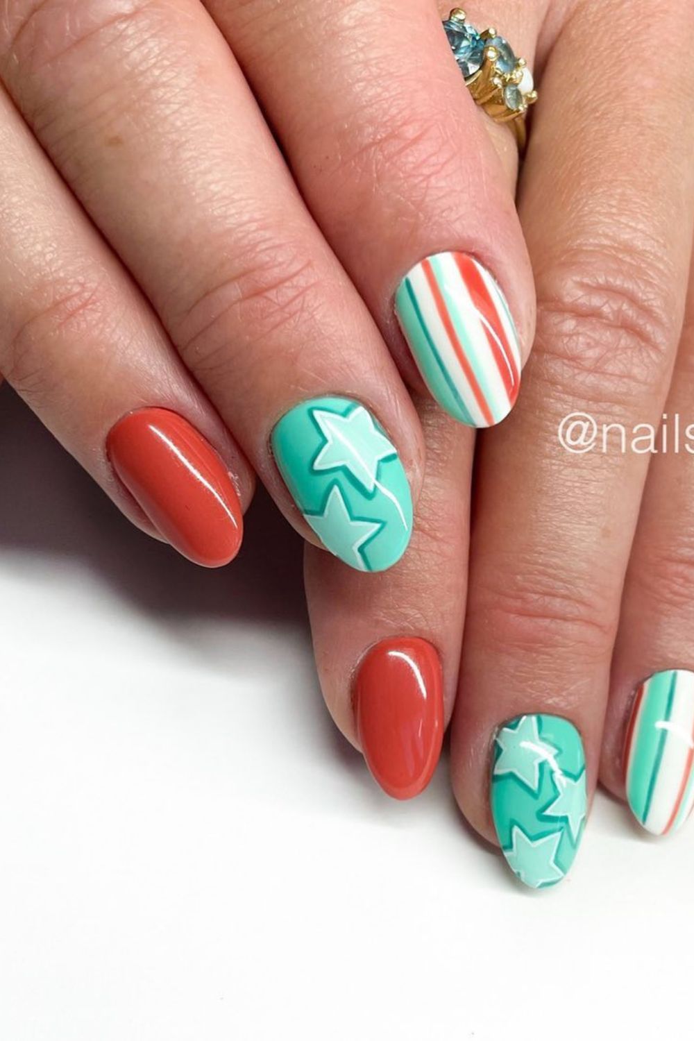 Mint Star Stripe