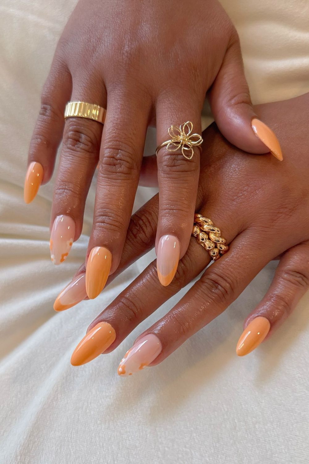 Peachy Tipped Elegance