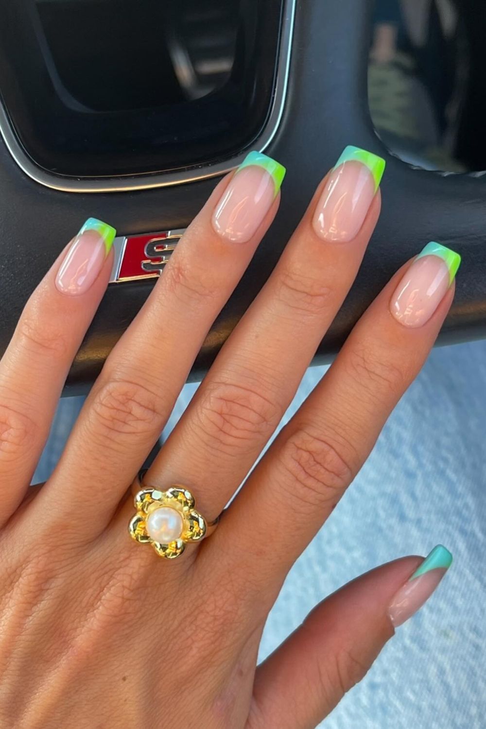 Neon Green Block Tips
