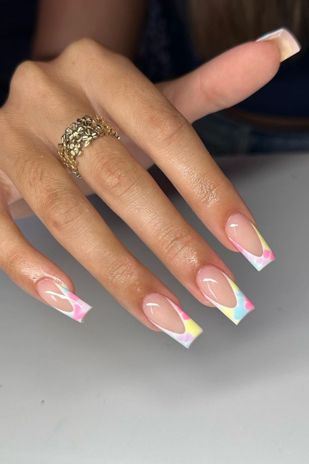 Marble Edge Square Tips