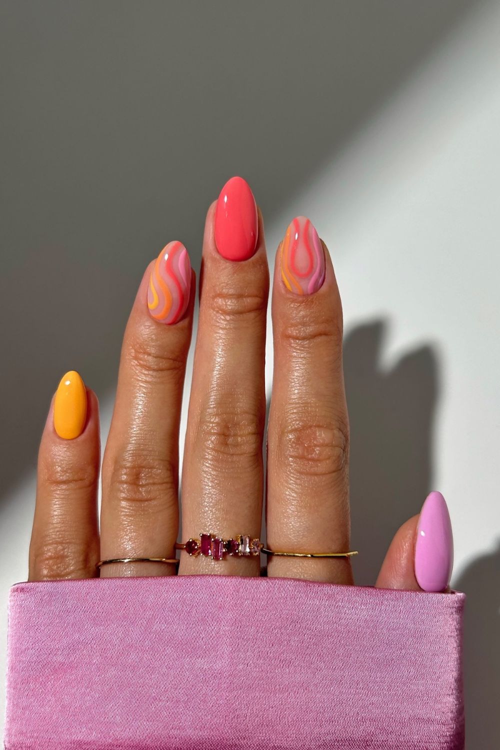 Coral Sunset Swirls
