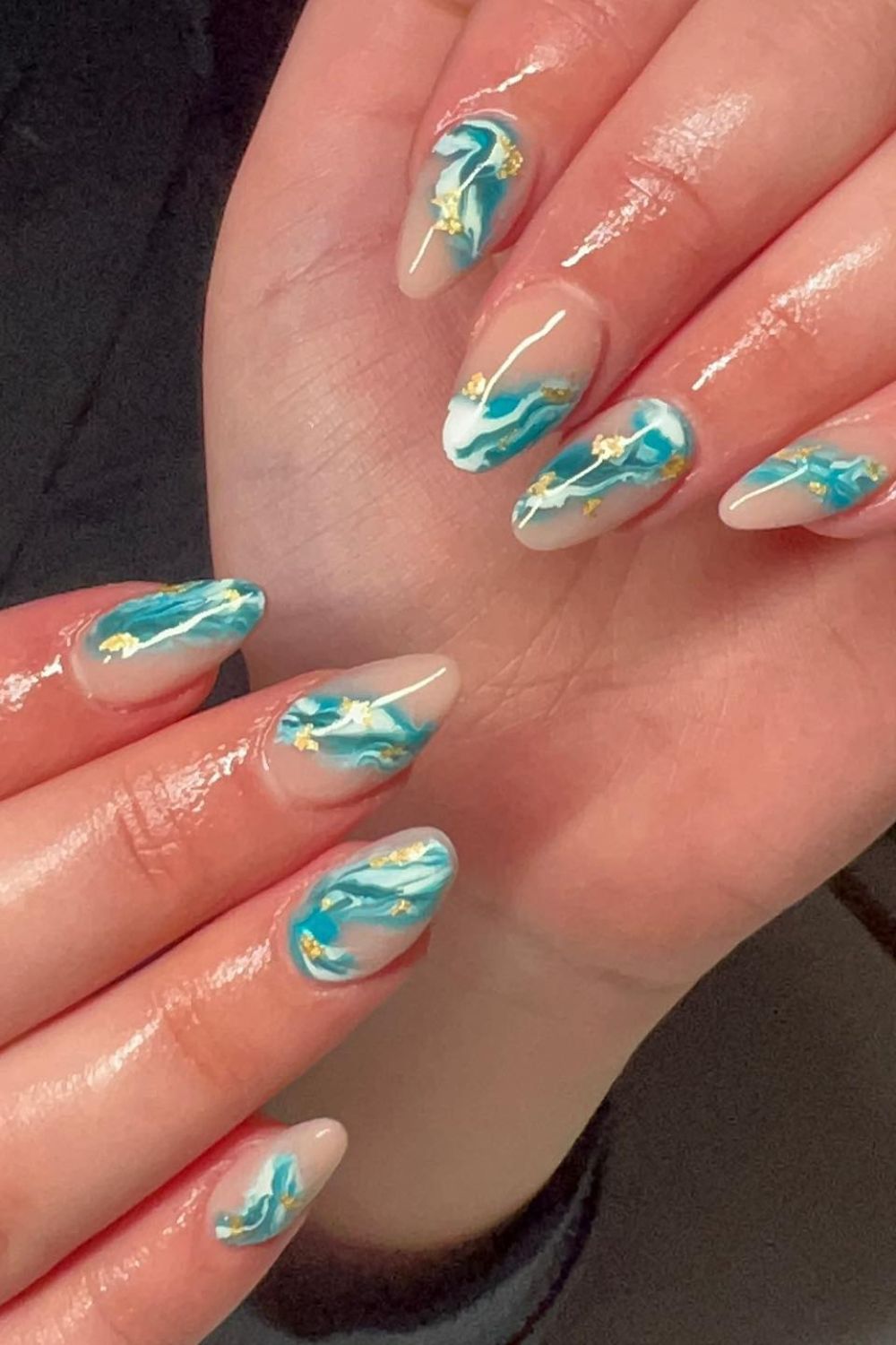 Turquoise Gold Swirl