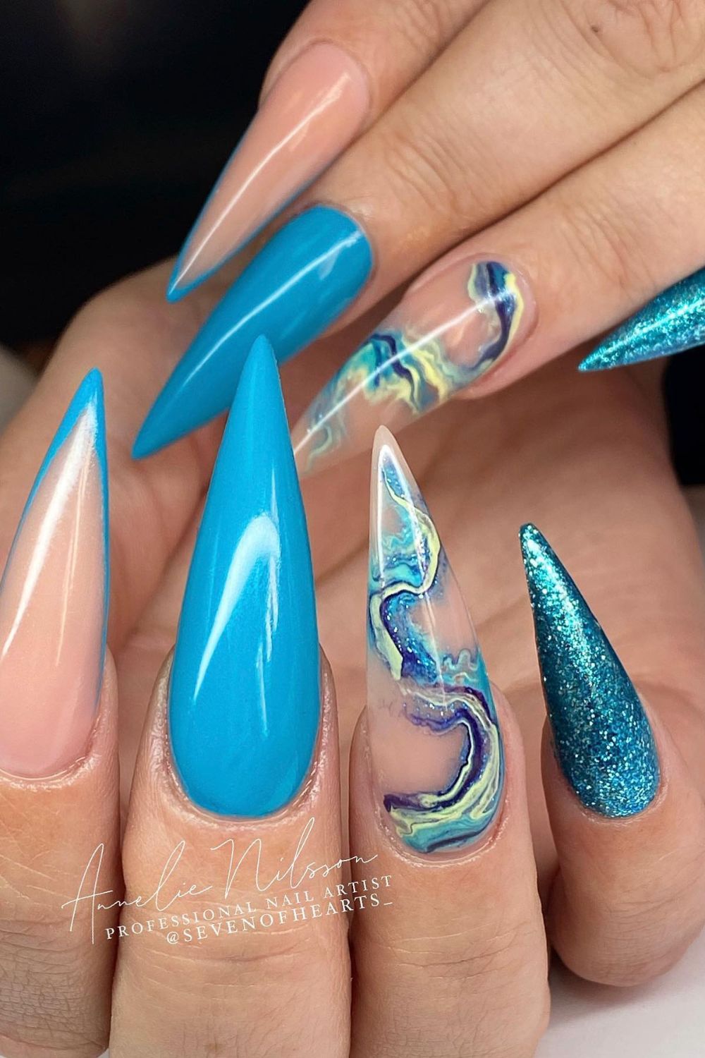 Mixed Aqua Textures