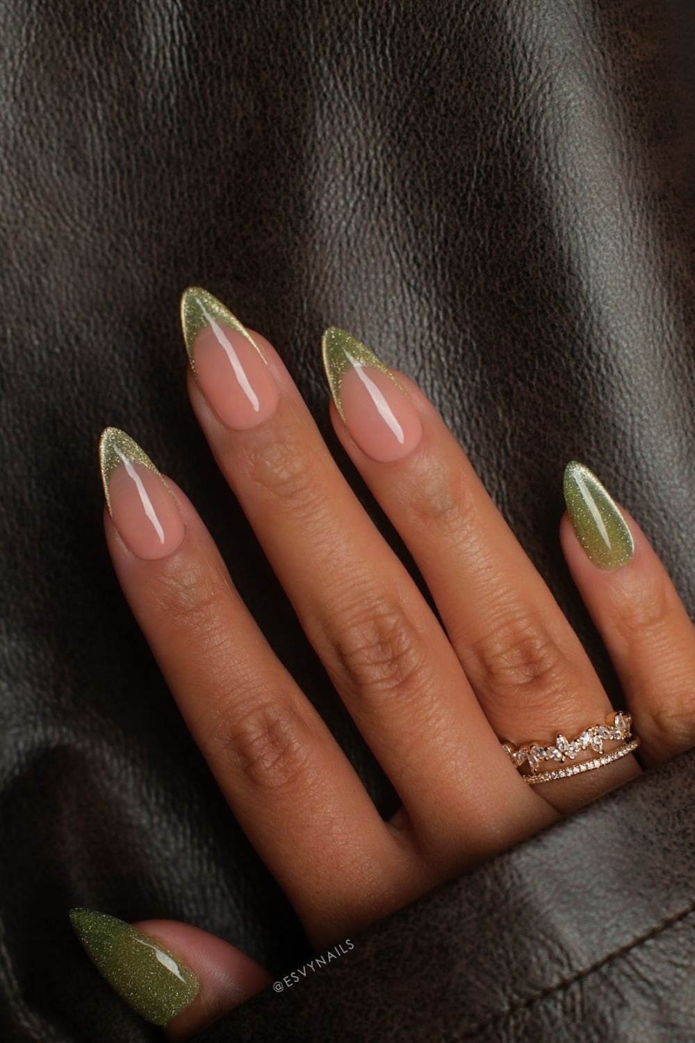 Olive Shimmer Tips