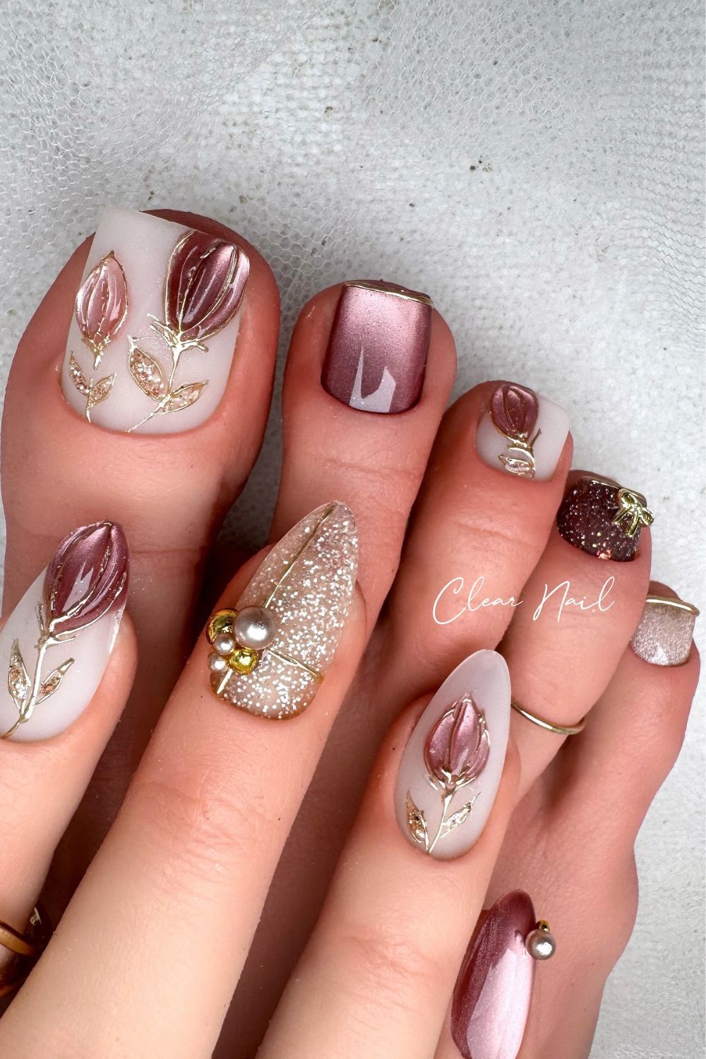 Metallic Floral Harmony