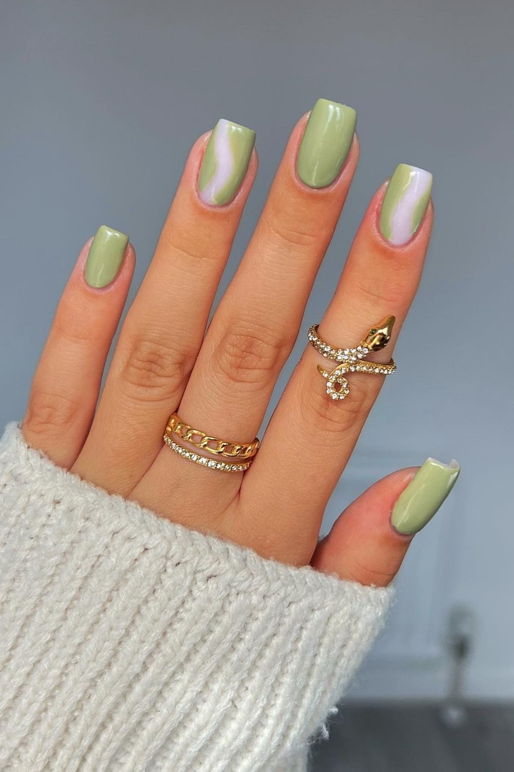 Sage Green Waves