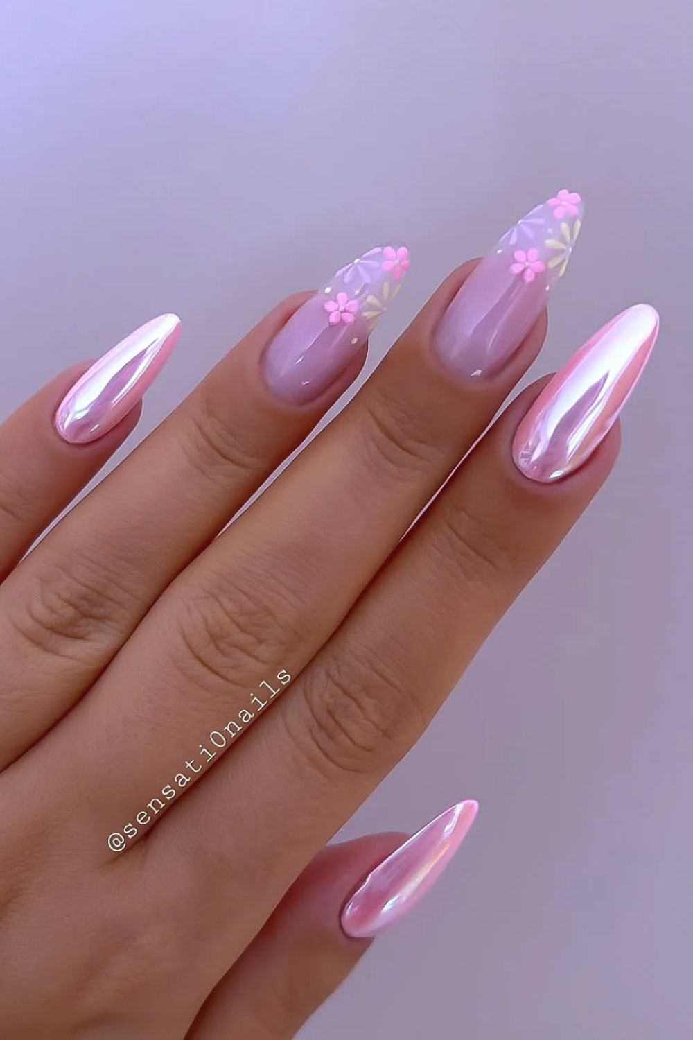 Glossy Floral Chrome