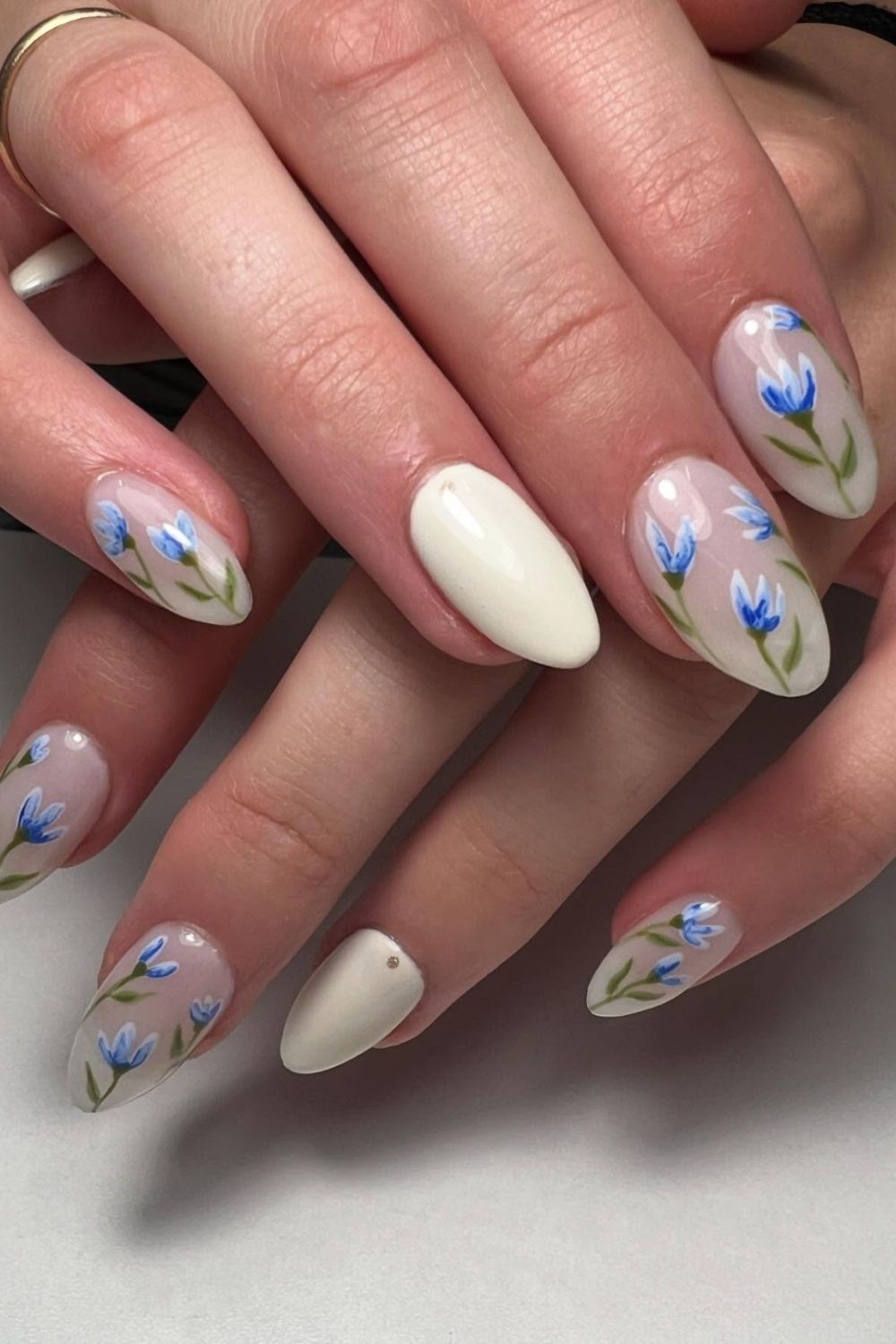 Hand-Painted Blue Blooms