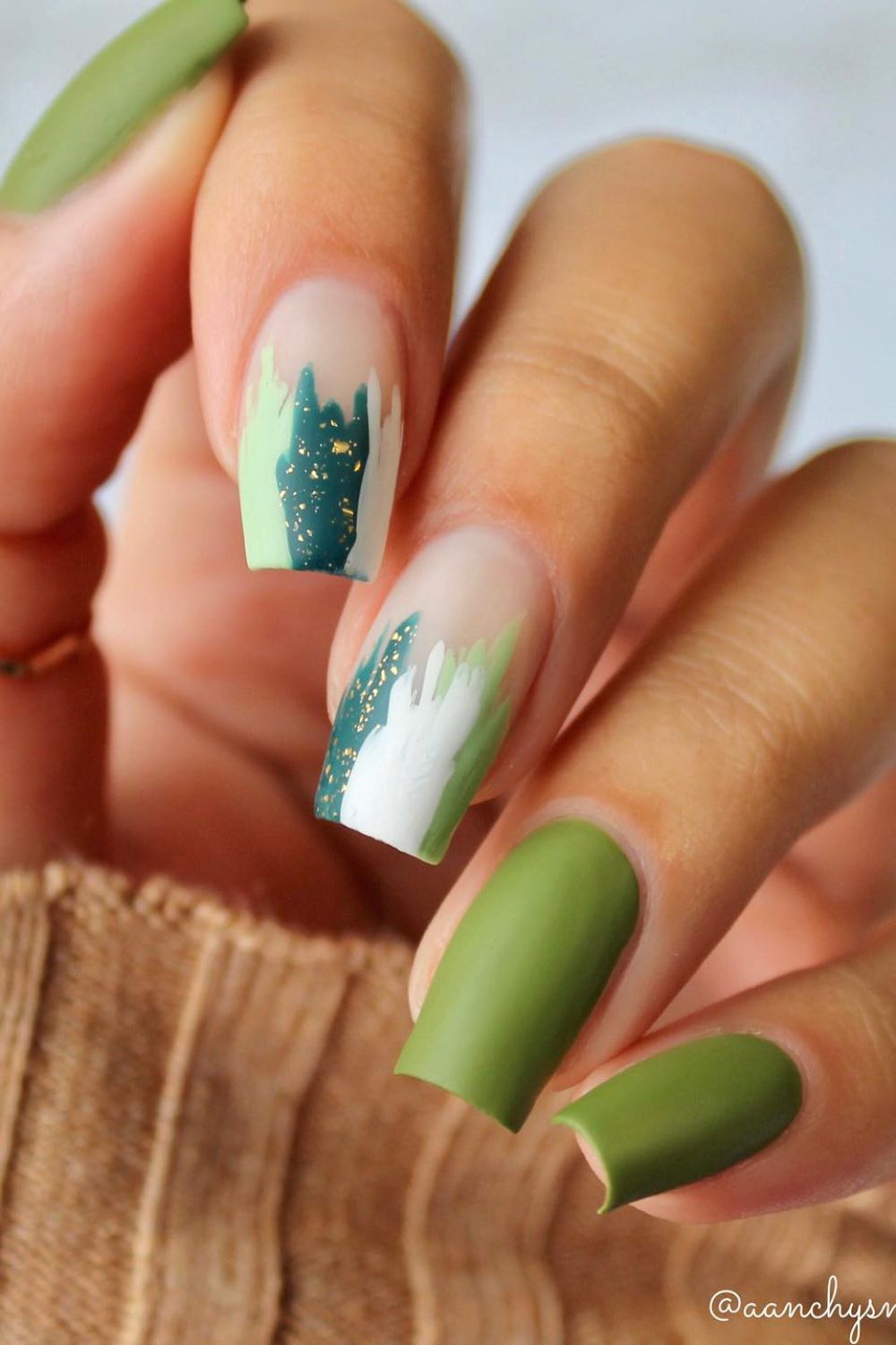 Olive Green Brushstroke